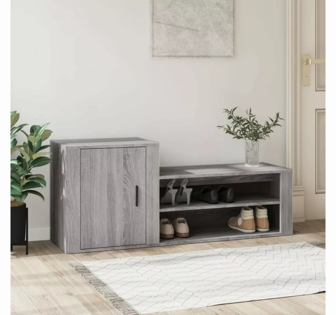 furnicato Schuhschrank Grau Sonoma 130x35x54 cm Holzwerkstoff günstig online kaufen