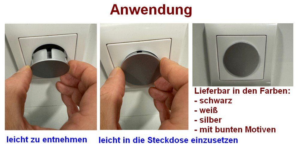 STECKEL Wanddekoobjekt 4 Stück silber Steckdosen-Abdeckungen günstig online kaufen