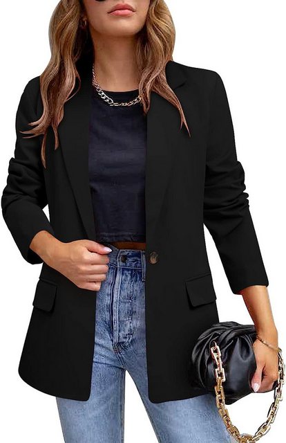 RUZU UG Blusenblazer Mode Damen Casual Blazer Jacke Temperament Pendeln Sli günstig online kaufen