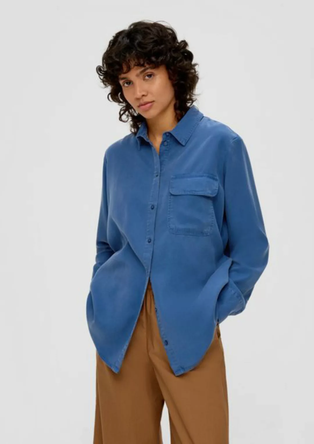 s.Oliver Langarmbluse Oversize-Bluse aus Lyocell Garment Dye günstig online kaufen