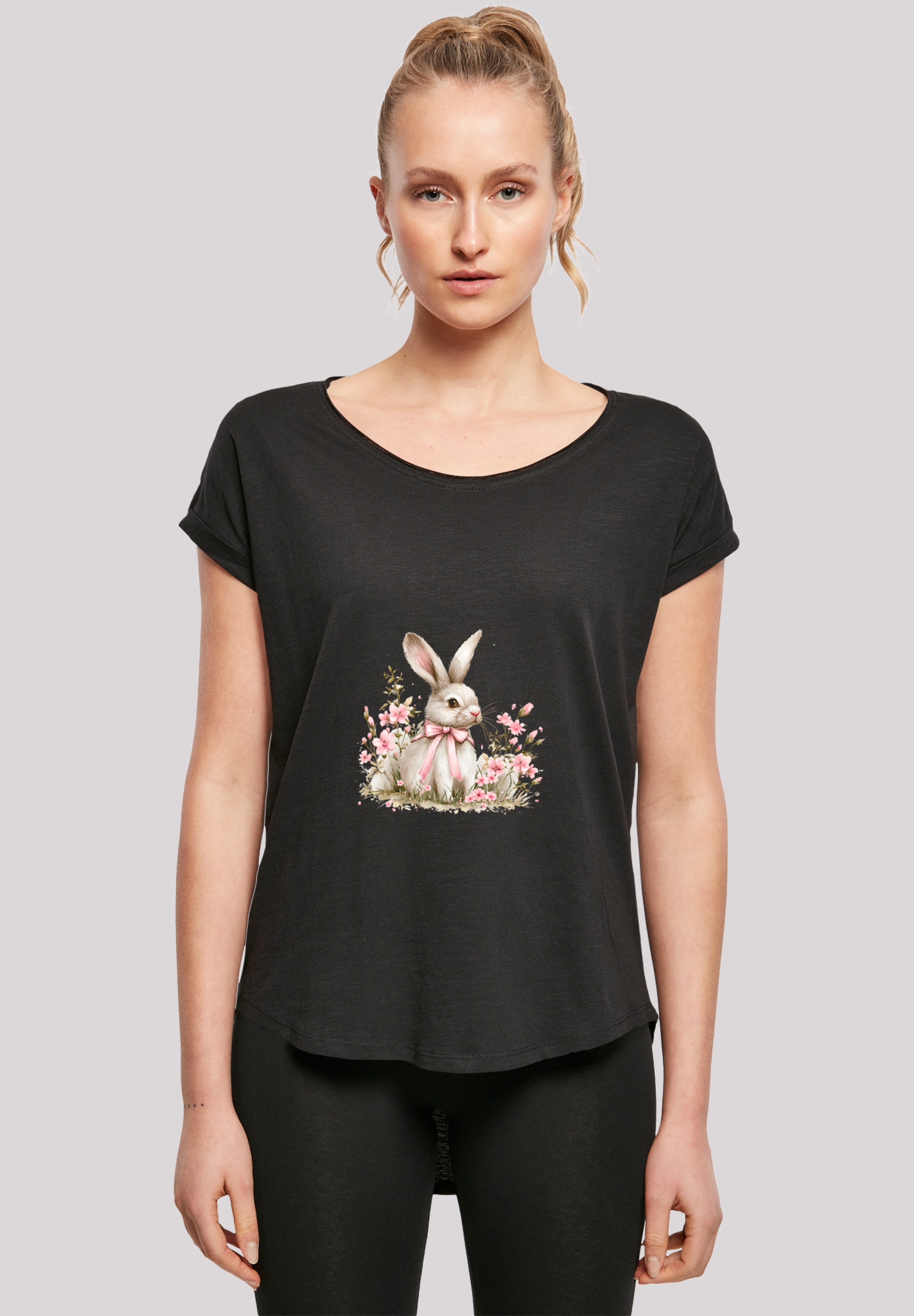 F4NT4STIC T-Shirt "Niedlicher Osterhase mit Blumen", Premium Qualität günstig online kaufen