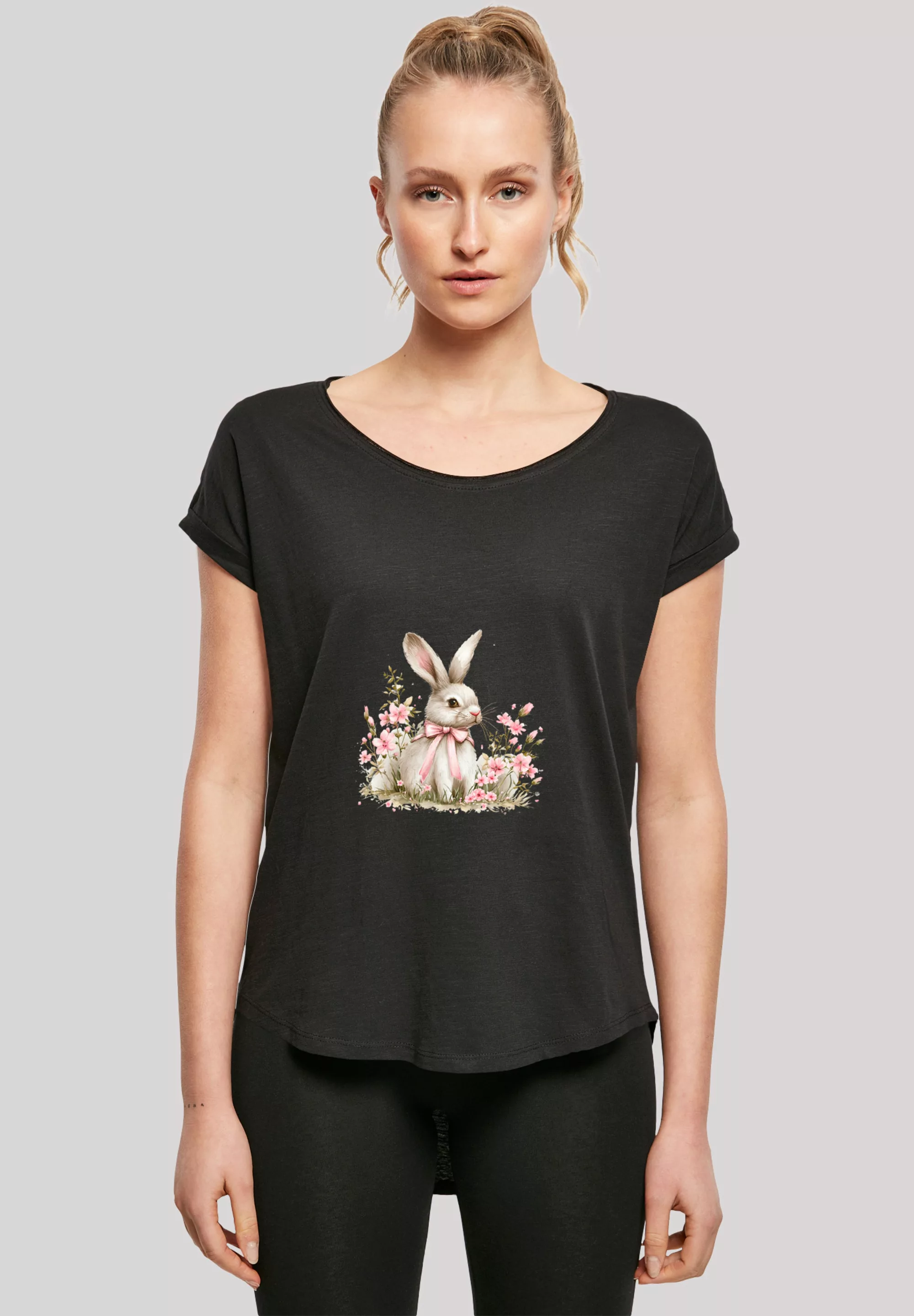 F4NT4STIC T-Shirt "Niedlicher Osterhase mit Blumen", Premium Qualität günstig online kaufen