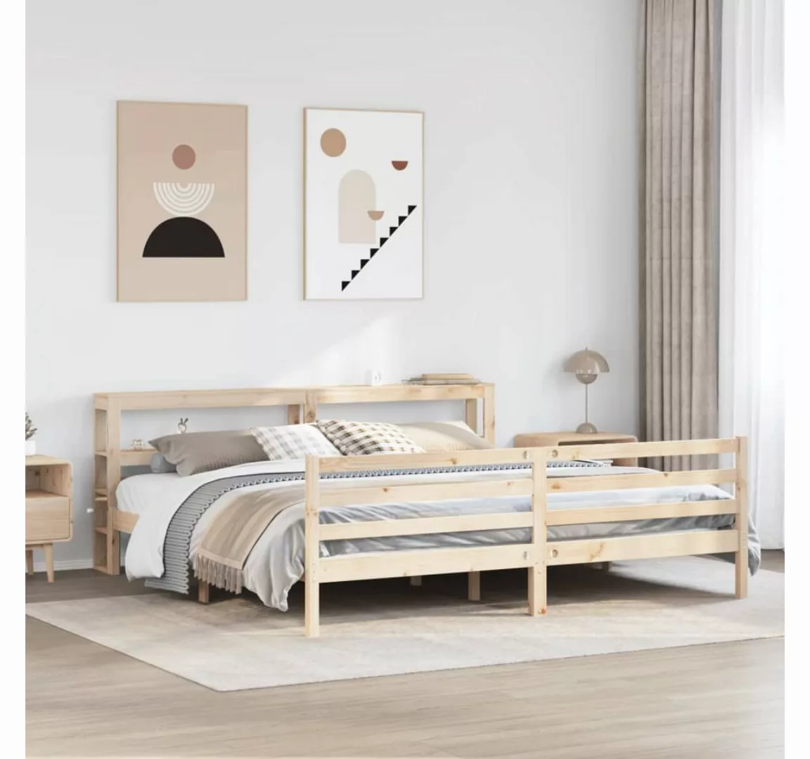 vidaXL Bett, Massivholzbett ohne Matratze 180x200 Kiefernholz günstig online kaufen