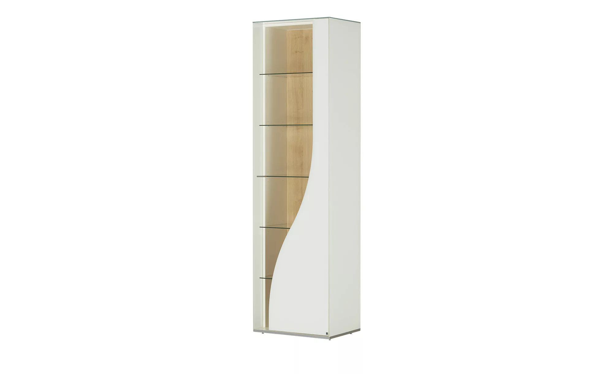 LEONARDO Vitrine  Leo Curve 50 ¦ weiß ¦ Maße (cm): B: 61 H: 216 T: 43 Schrä günstig online kaufen