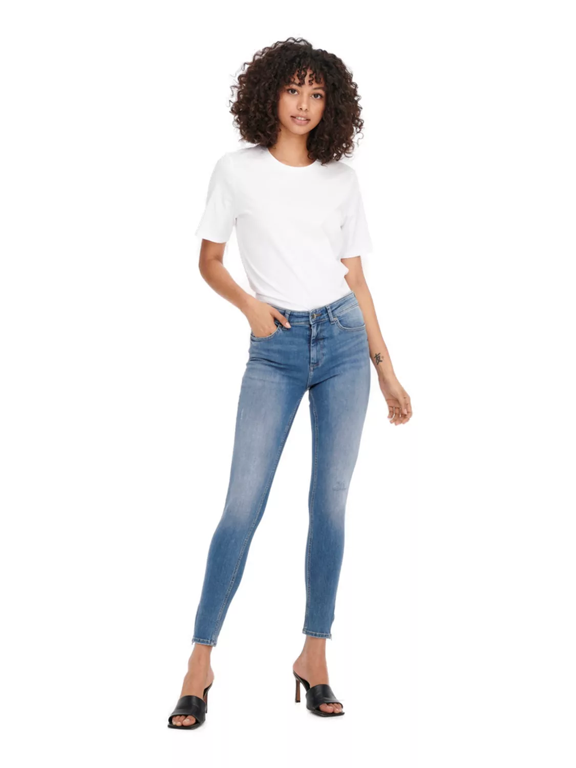 Only Damen Jeans ONLBLUSH MID SK TAI848 - Skinny Fit - Blau - Light Medium günstig online kaufen