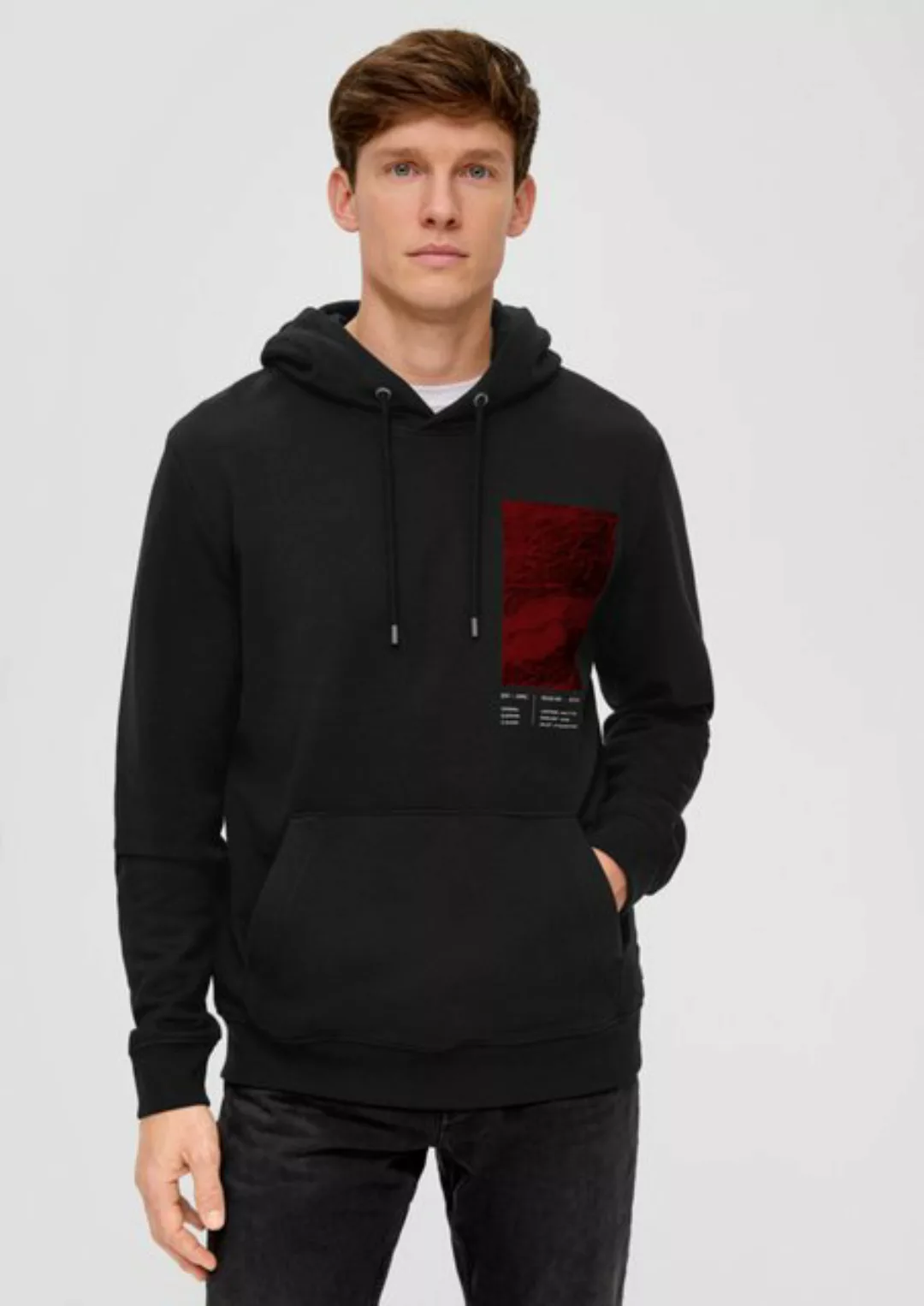 s.Oliver Sweatshirt Kapuzen-Sweatshirt mit Frontprint Blende, Logo günstig online kaufen