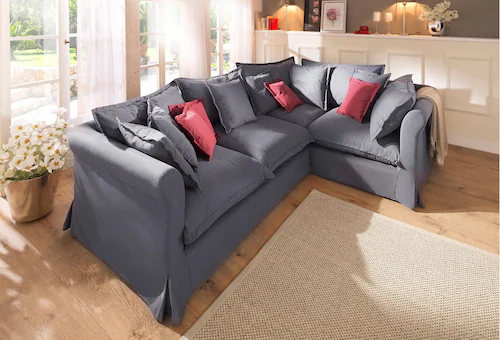 Home affaire Ecksofa Luise L-Form, mit vielen losen Kissen und abnehmbarer günstig online kaufen