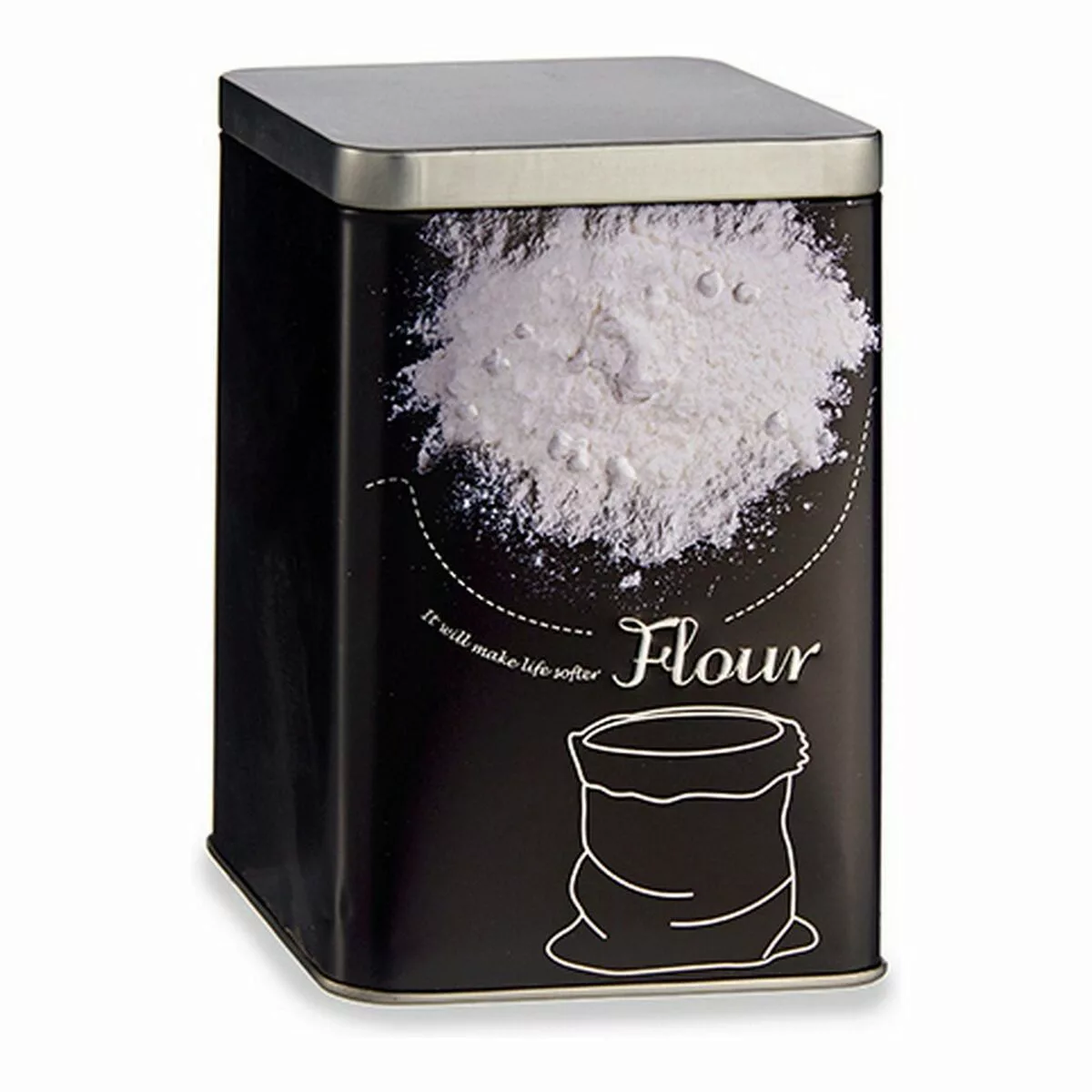 Metalldose Flour Metall (1000 Ml) (10,2 X 15 X 10,2 Cm) günstig online kaufen