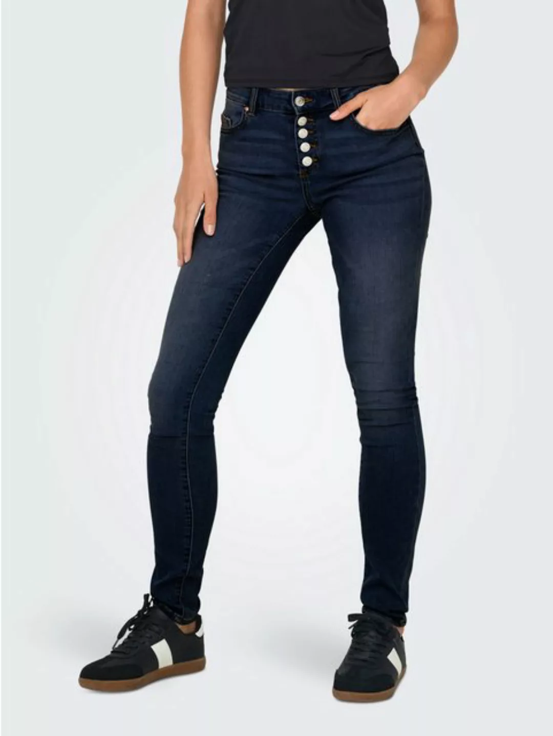 ONLY Skinny-fit-Jeans ONLHUSH MID SK VIS BUTTON DNM BOX X günstig online kaufen