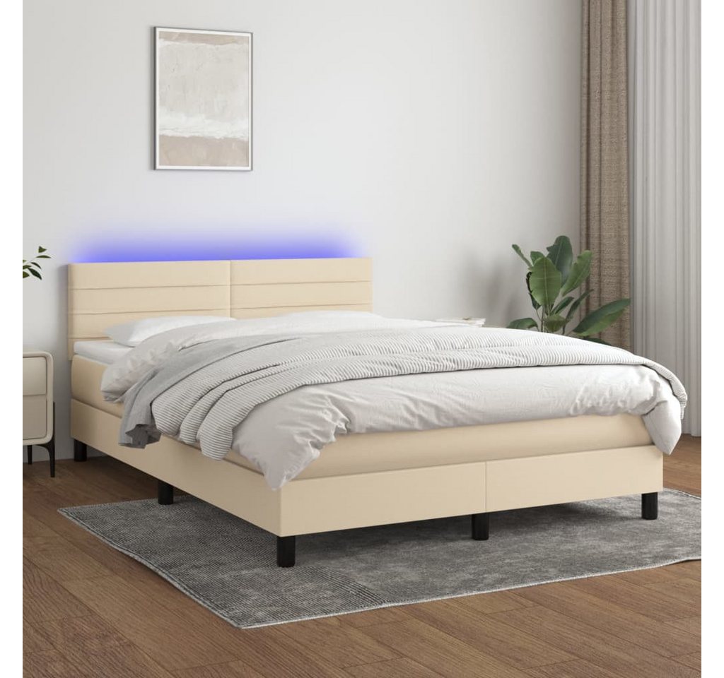 vidaXL Boxspringbett Bett Boxspringbett komplett mit Matratze & LED Stoff ( günstig online kaufen