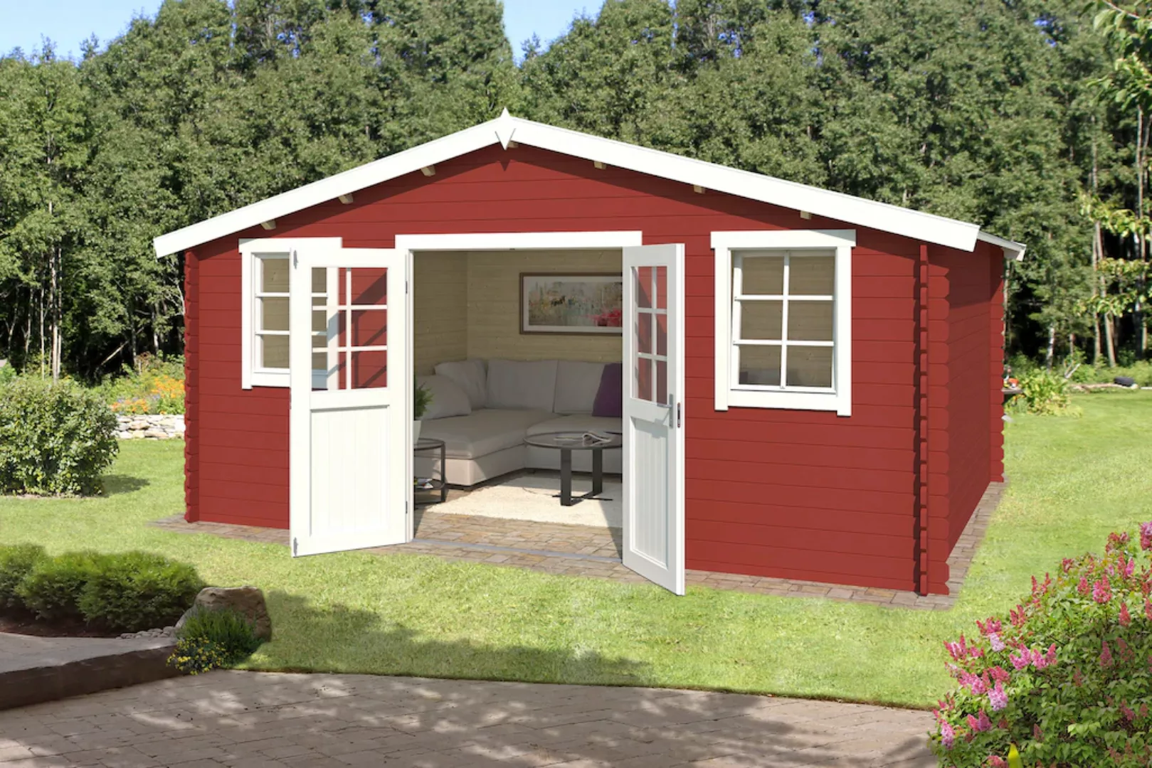 LASITA MAJA Gartenhaus "Udo 380", Blochbohlenhaus 28mm, Fundamentmass 4800x günstig online kaufen