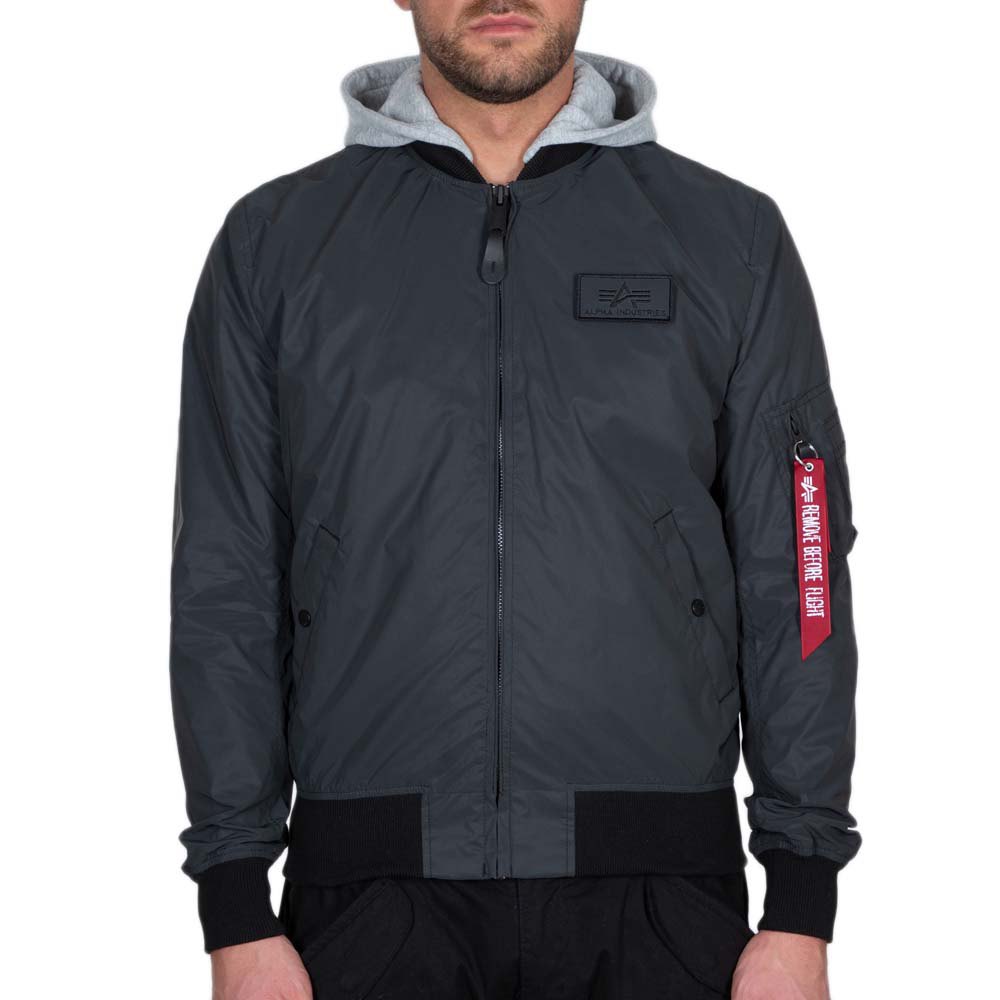 Alpha Industries Ma-1 Lw Hood Reflective Jacke L Black günstig online kaufen