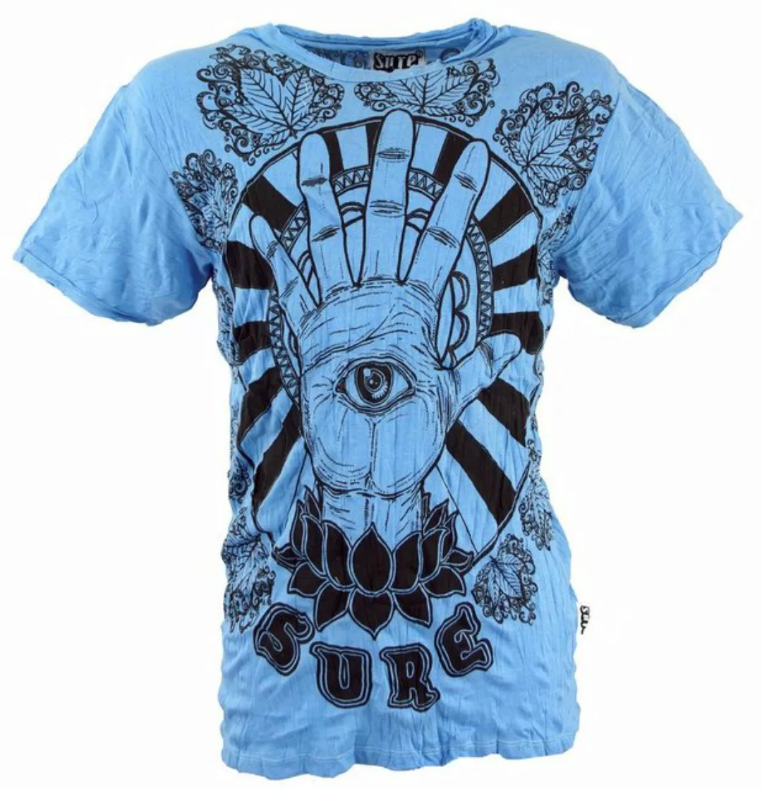 Guru-Shop T-Shirt Sure Herren T-Shirt Magic Eye - hellblau Festival, altern günstig online kaufen