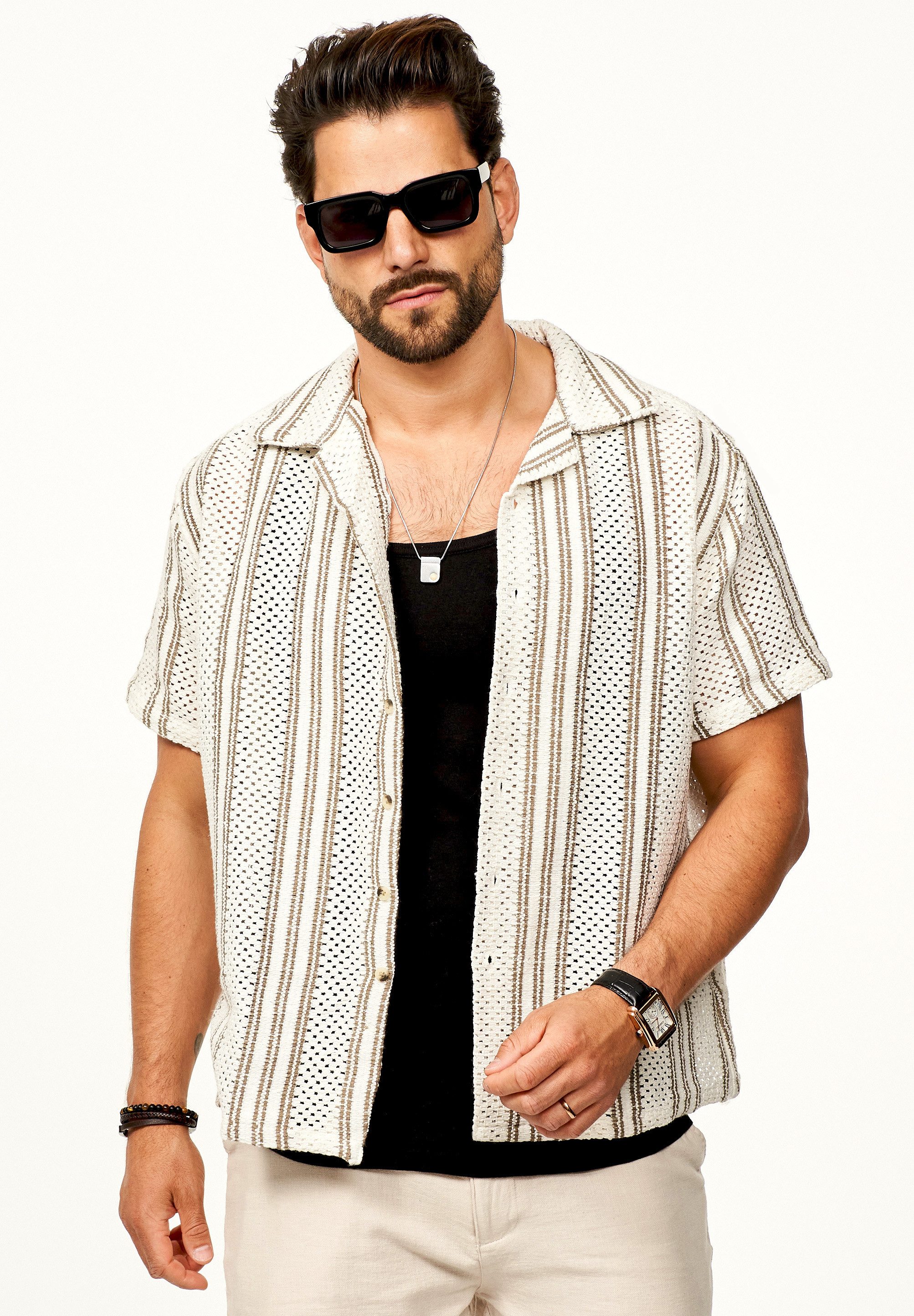 SOULSTAR Kurzarmhemd für Herren Strick Polo günstig online kaufen