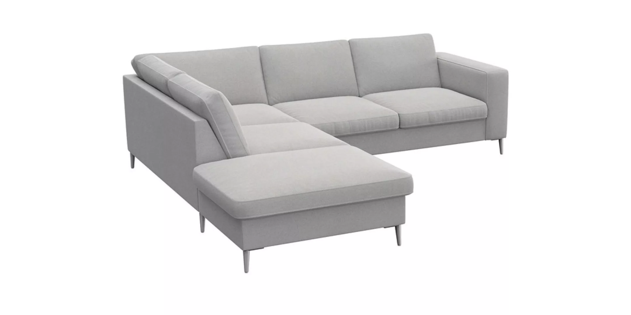 FLEXLUX Ecksofa »Fiore, L-Form«, breite Armlehnen, Füße alufarben, B/T 241/ günstig online kaufen