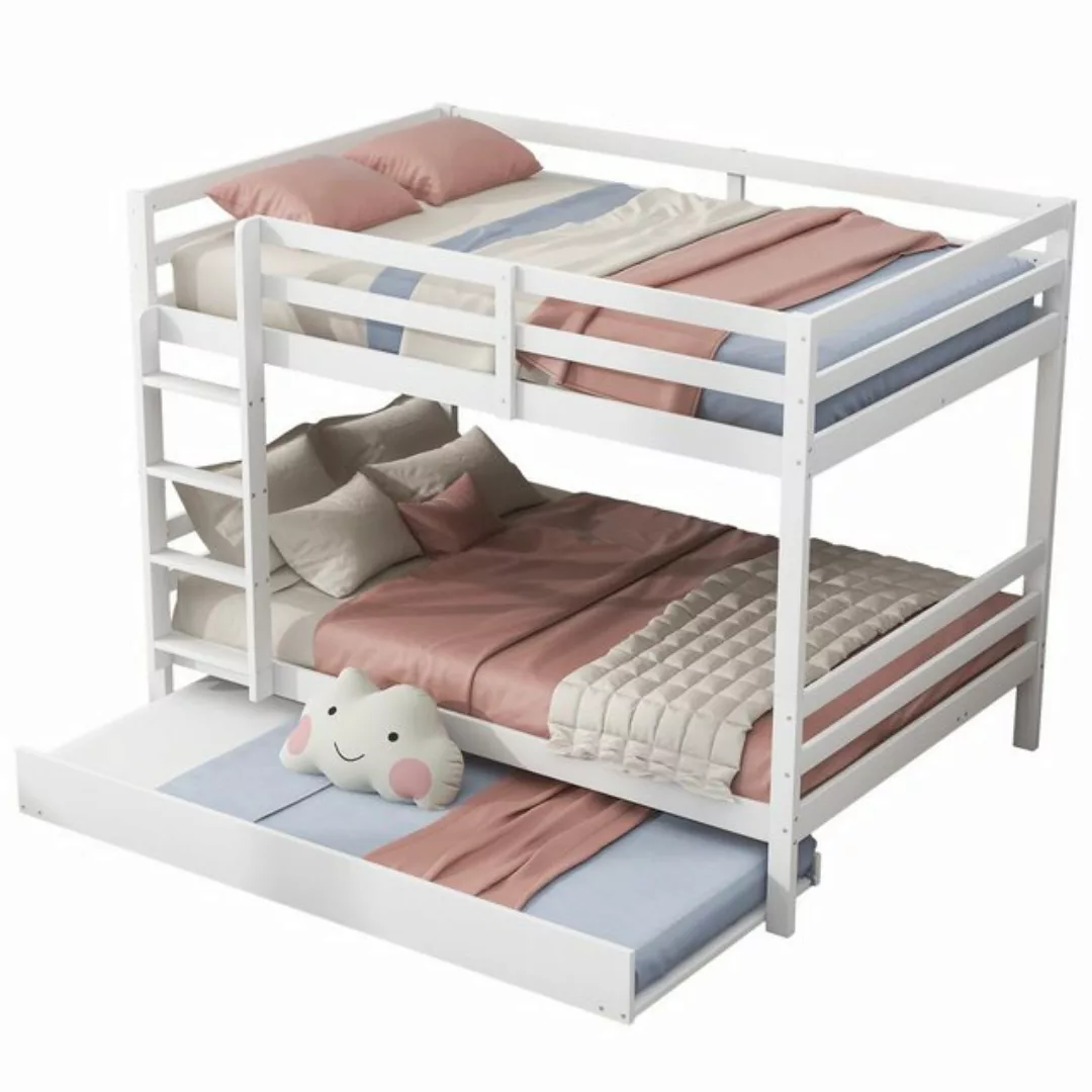 Ulife Etagenbett Kinderbett Jugendbett Dreibett mit Ausziehbett 140x200cm/9 günstig online kaufen