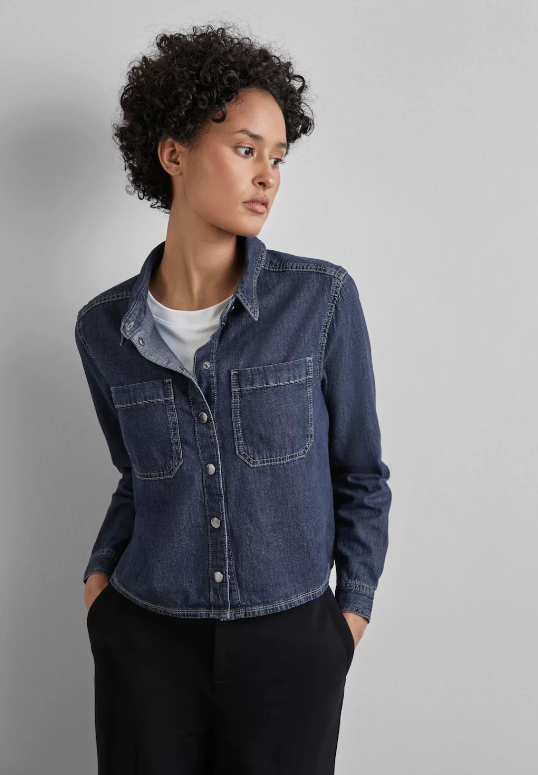 STREET ONE Jeansbluse, in Denim-Optik günstig online kaufen