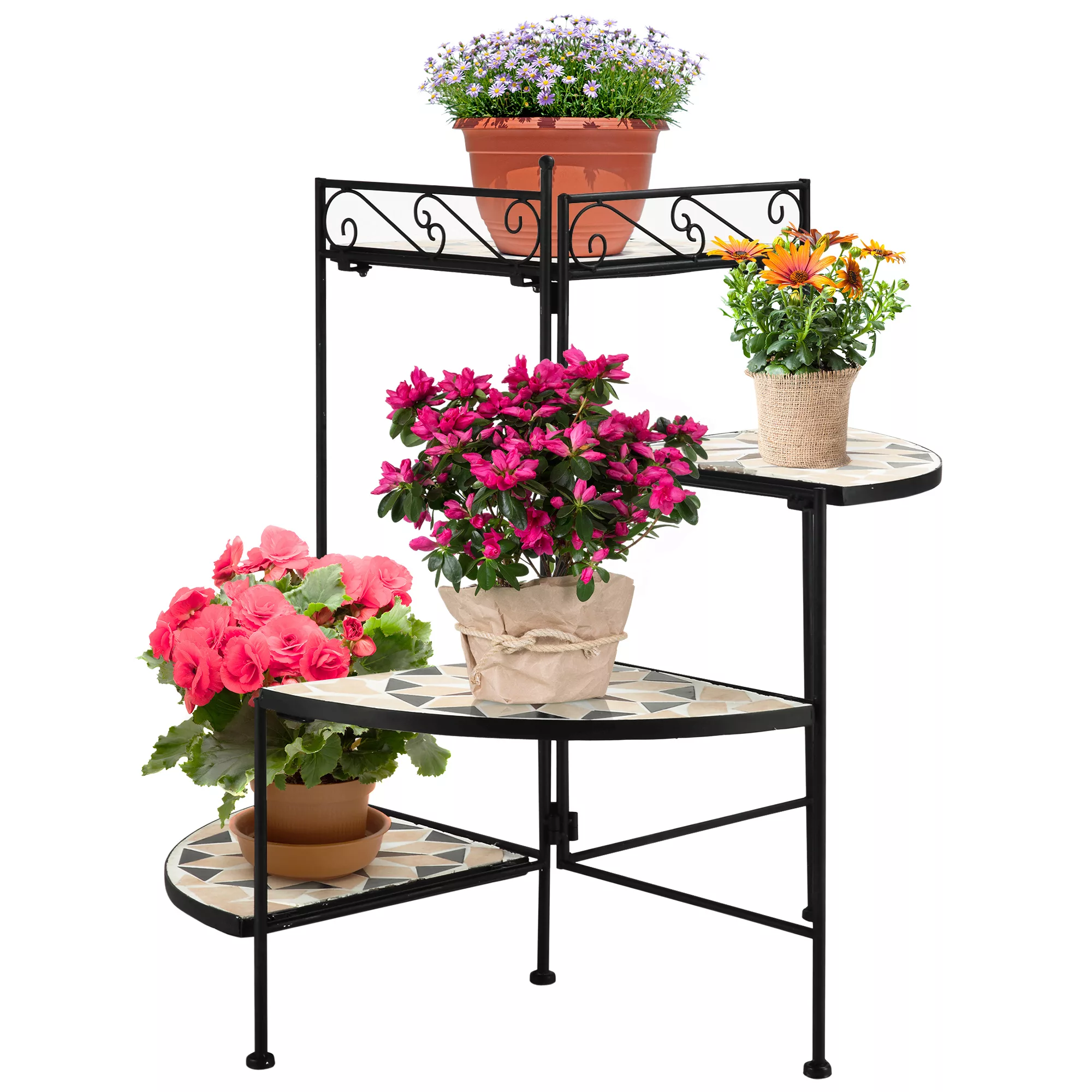 Outsunny Blumenständer 4-Stufen  Faltbare Blumentreppe für Garten & Balkon, günstig online kaufen