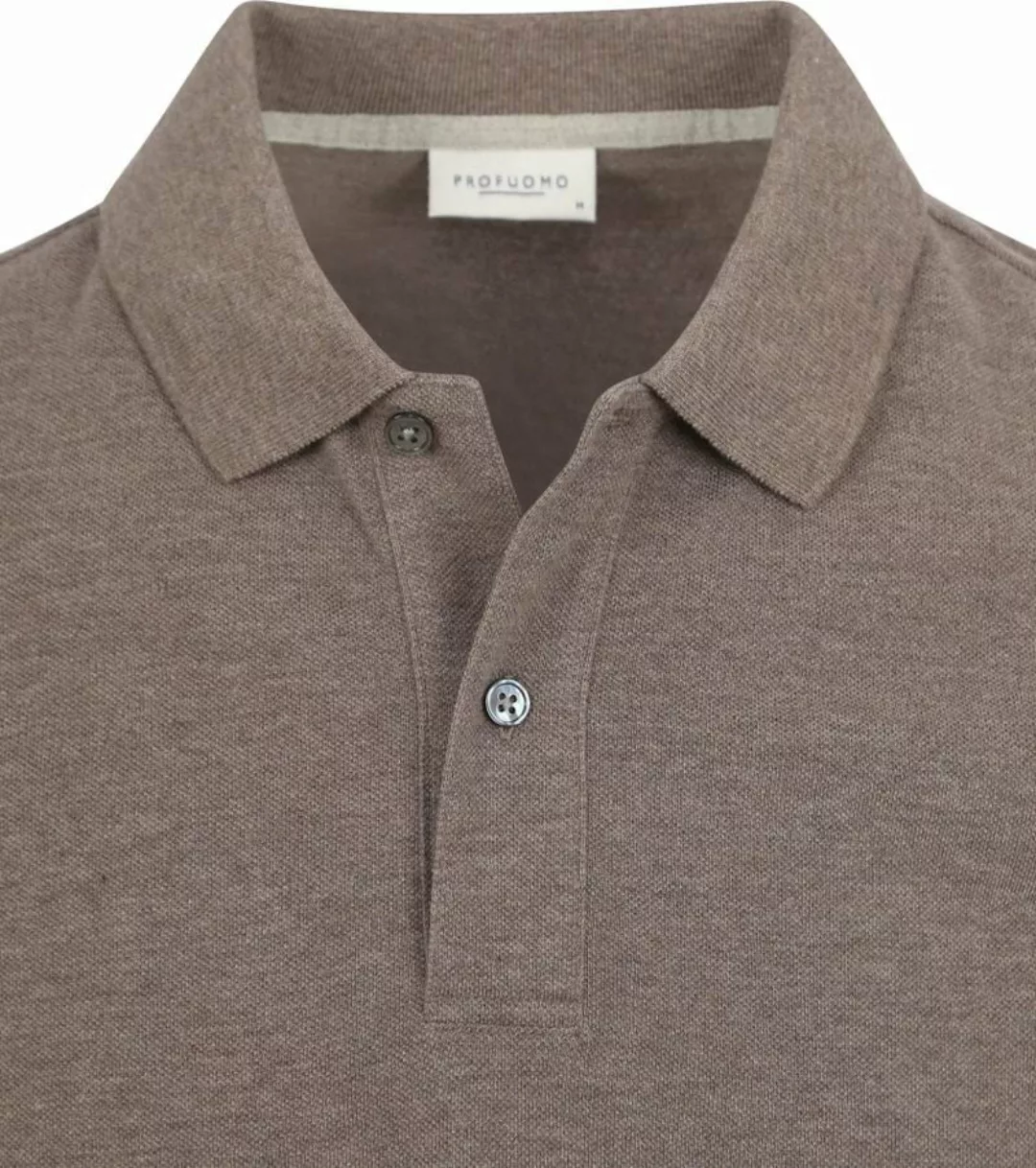 Profuomo Piqué Poloshirt Taupe - Größe L günstig online kaufen