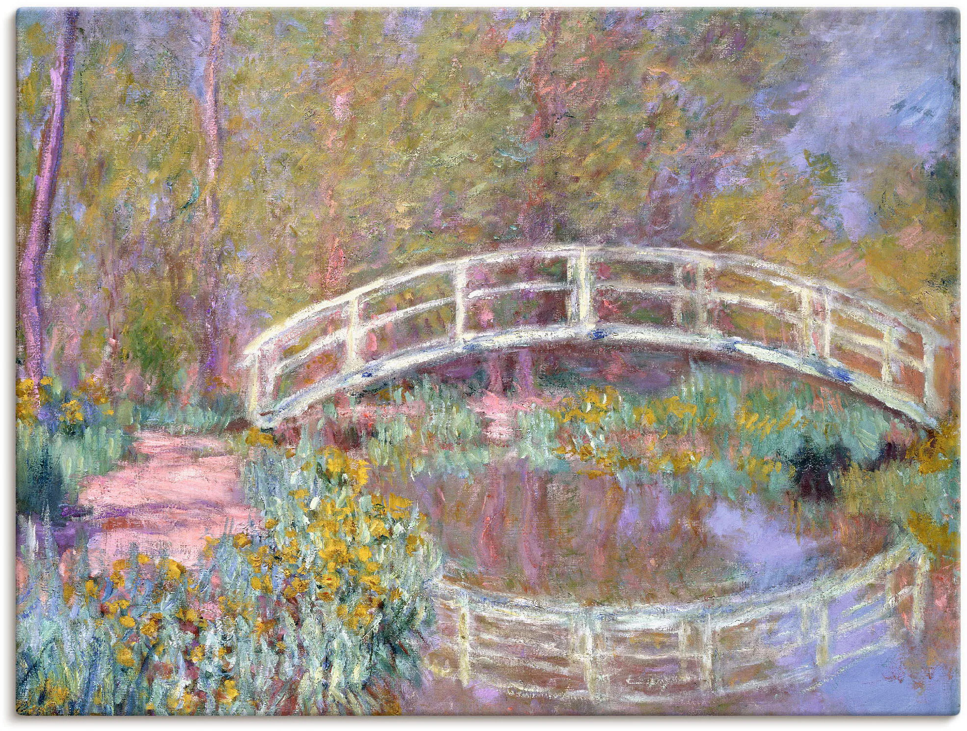 Artland Leinwandbild »Brücke in Monets Garten«, Gewässer, (1 St.), auf Keil günstig online kaufen