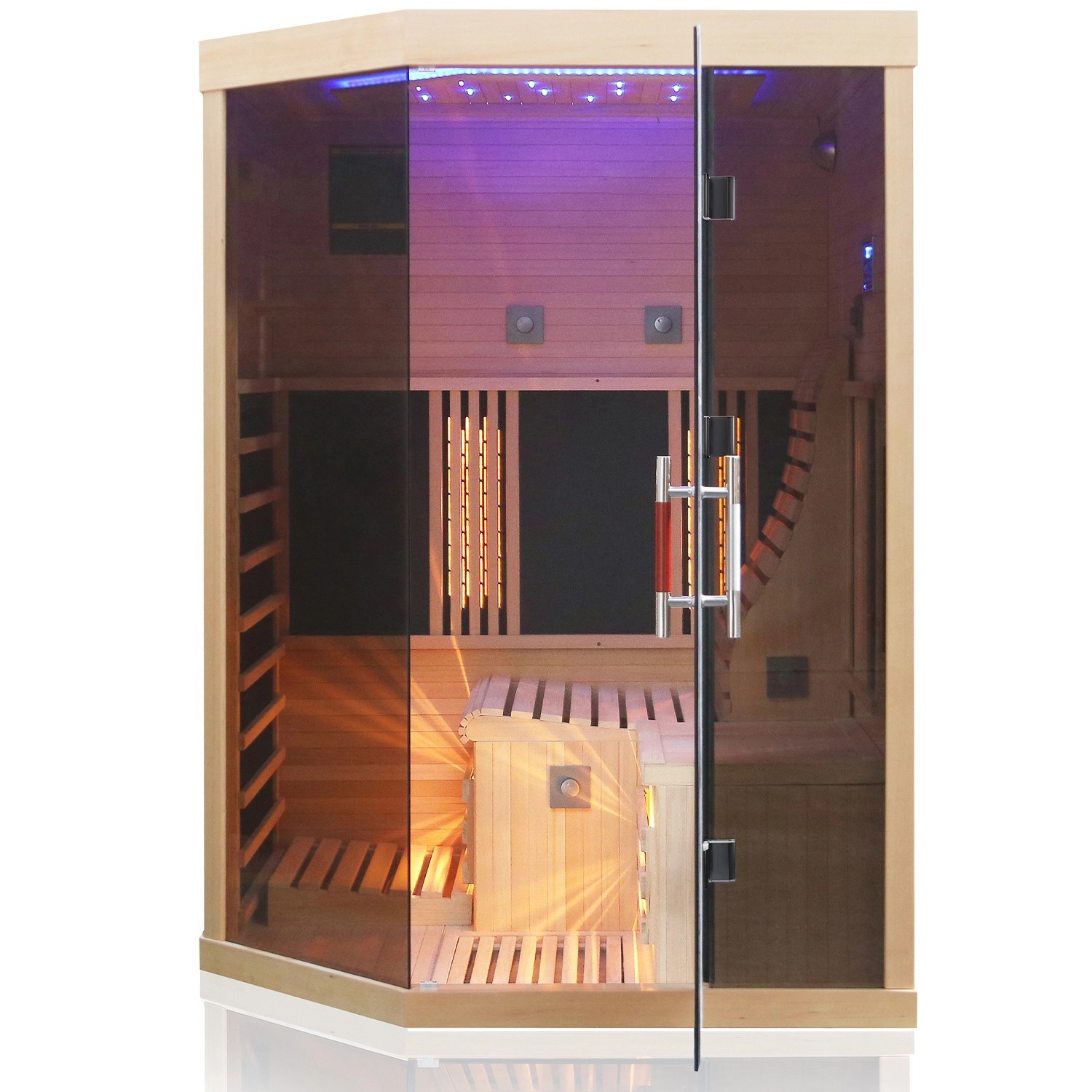 Dewello Infrarotkabine Sauna Ottawa 140x120cm 2 Personen Vollspektrum & Kar günstig online kaufen