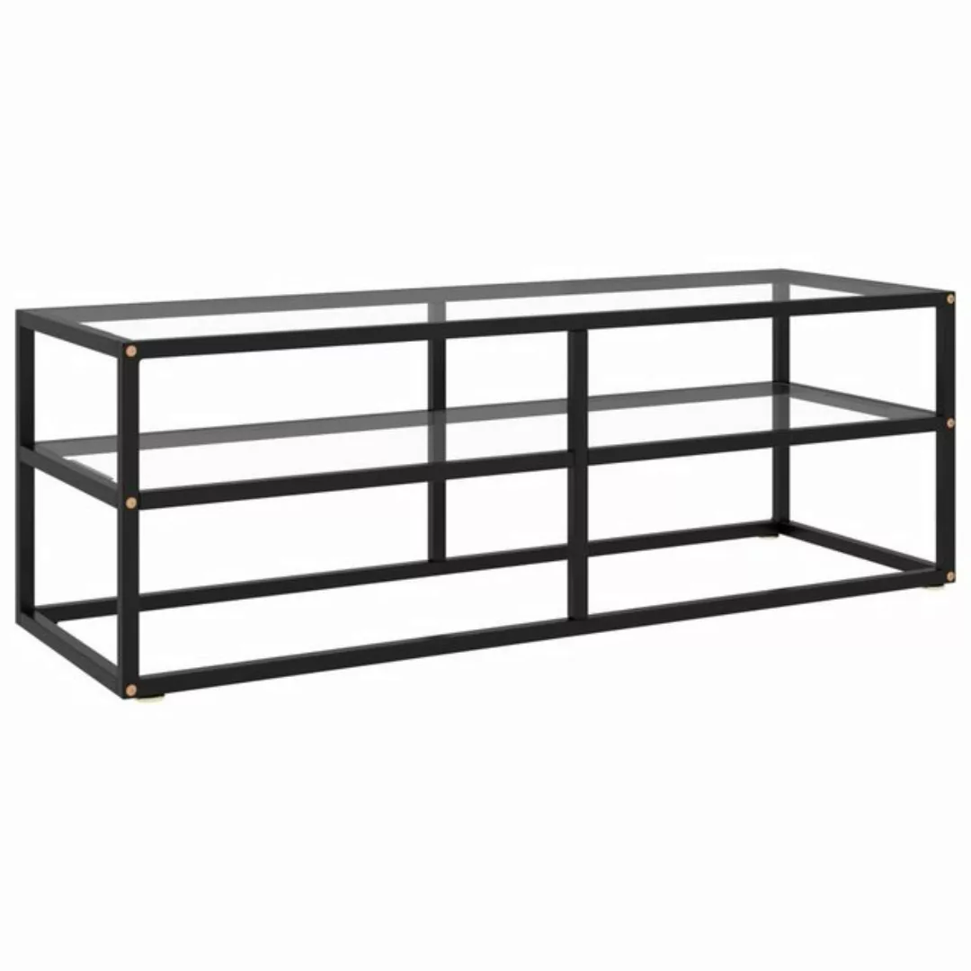 furnicato TV-Schrank Schwarz mit Hartglas 120x40x40 cm (1-St) günstig online kaufen