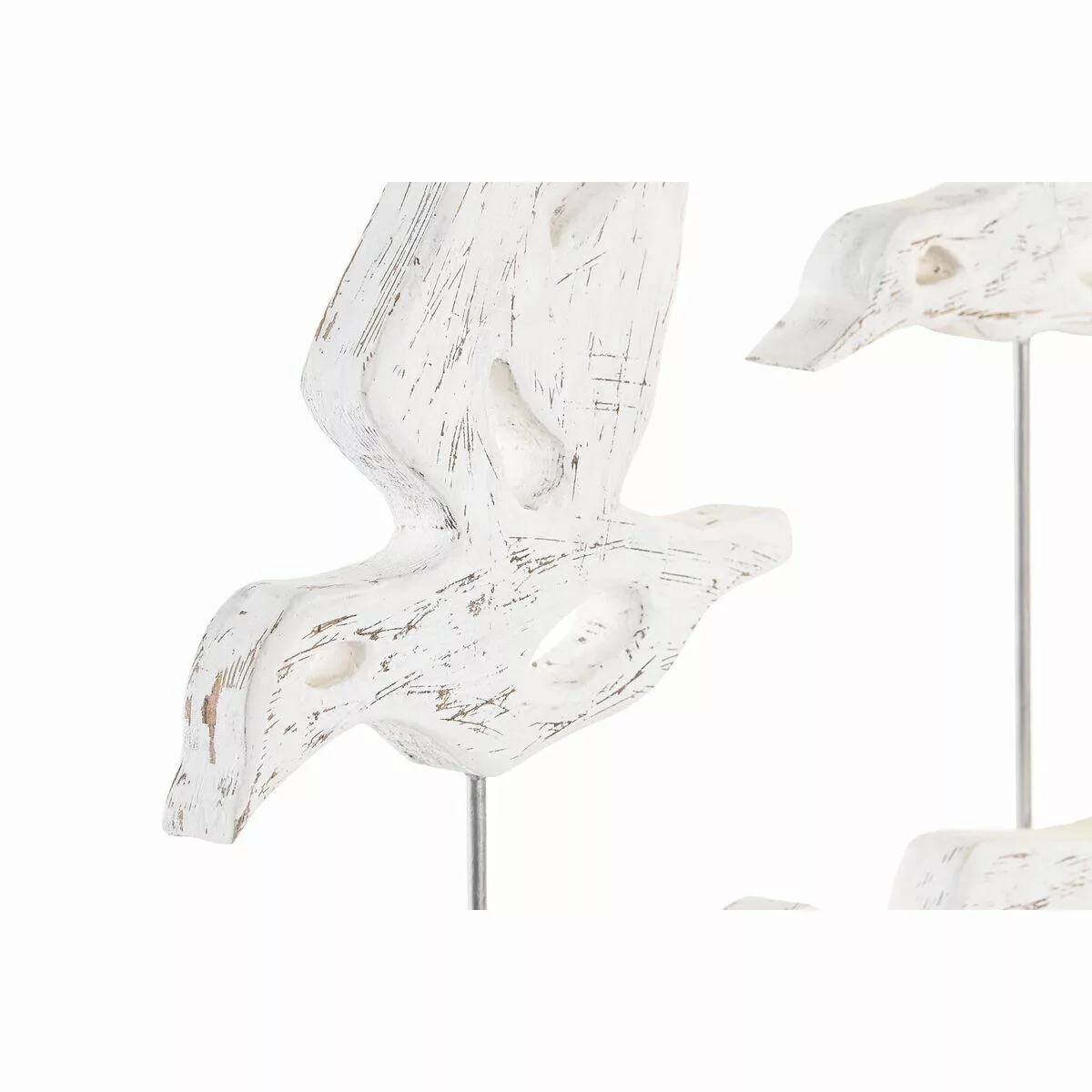 Deko-figur Dkd Home Decor Braun Weiß Eisen Mango-holz Vögel (32 X 10 X 51 C günstig online kaufen