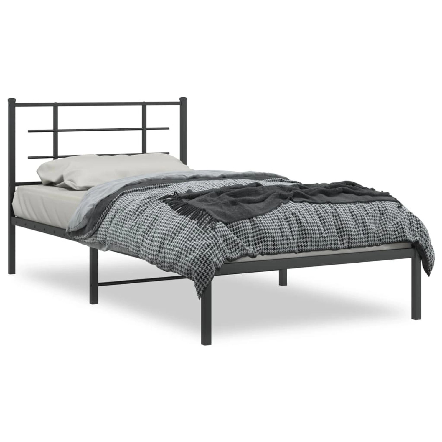 vidaXL Bettgestell mit Kopfteil Metall Schwarz 107x203 cm Modell 21953842 günstig online kaufen