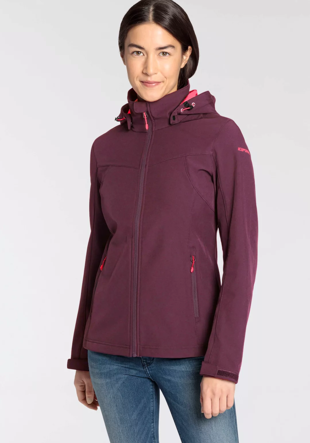 Icepeak Softshelljacke "D SOFTSHELLJACKE BRENHAM", mit Kapuze, mit hohem St günstig online kaufen