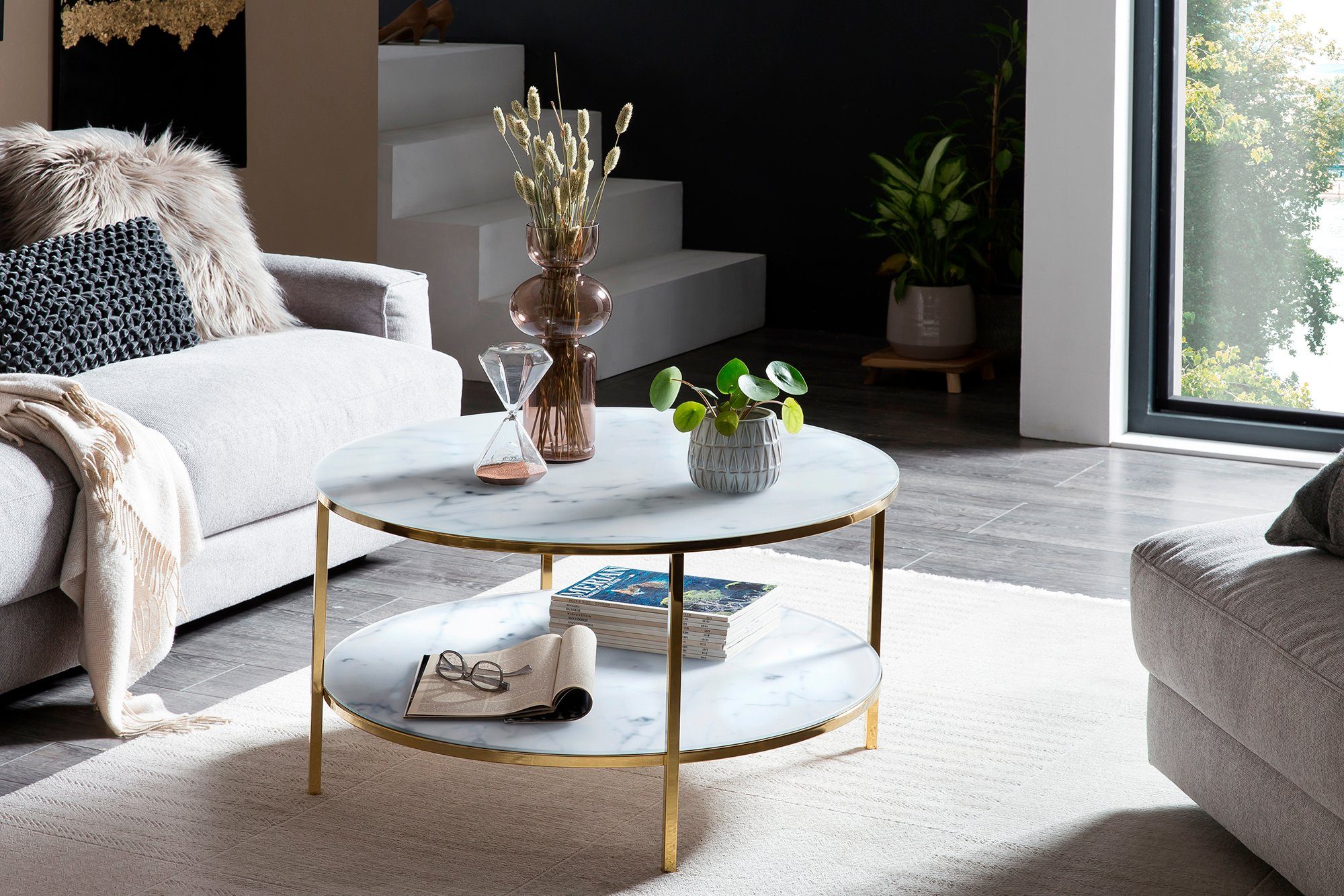 SalesFever Couchtisch, Eleganz trifft Stil: Tischplatten in Marmoroptik günstig online kaufen