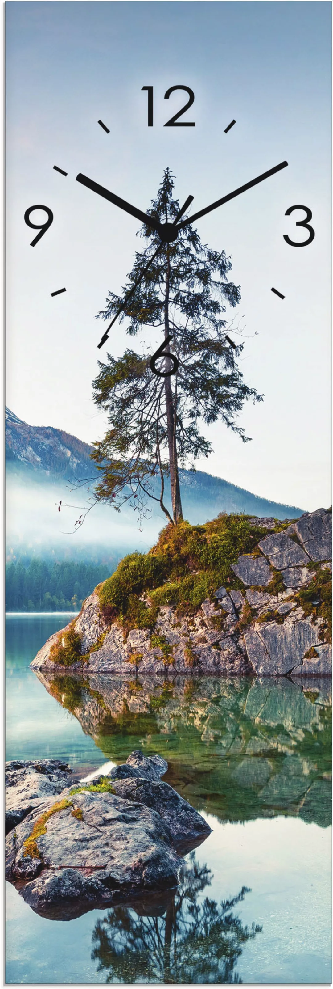 Artland Wanduhr "Glasuhr Herbstszene des Hintersee vor Alpen", wahlweise mi günstig online kaufen