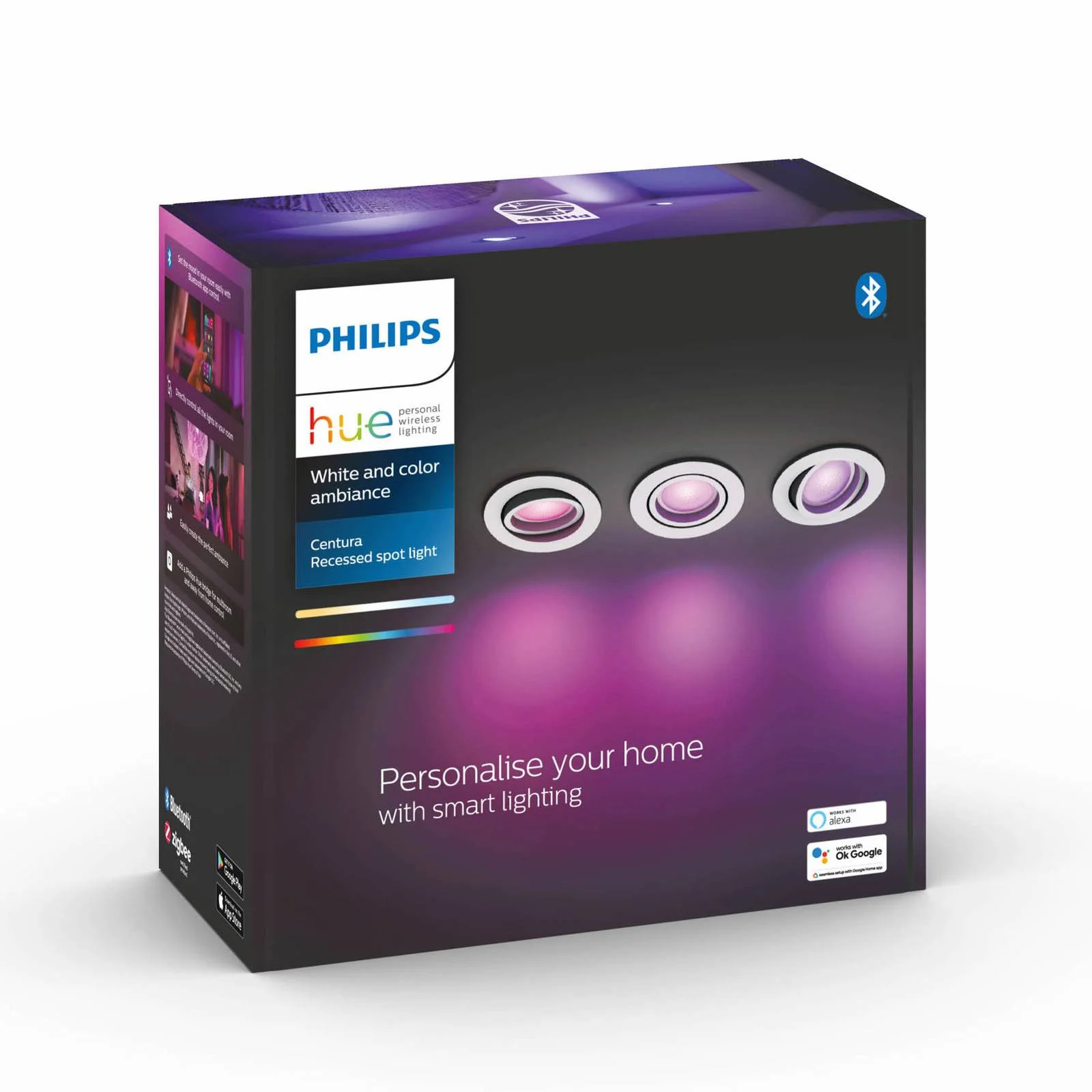 Philips Hue Centura Einbauspot rund 3er, weiß günstig online kaufen