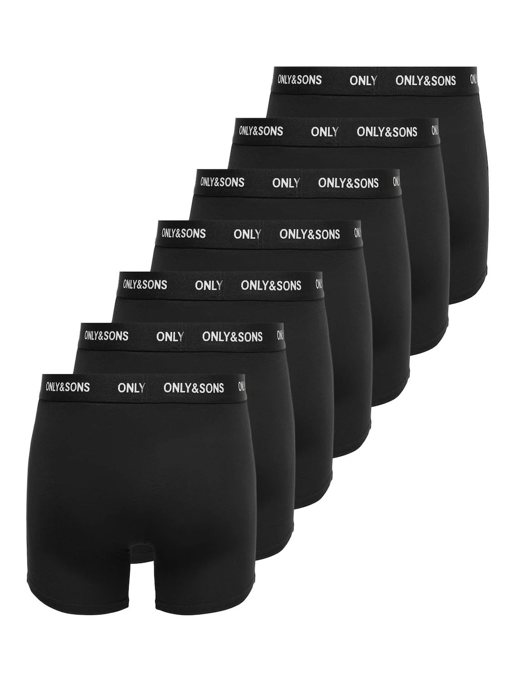 Only & Sons Herren Boxershorts ONSFITZ SOLID BLACK TRUNK 7er Pack günstig online kaufen