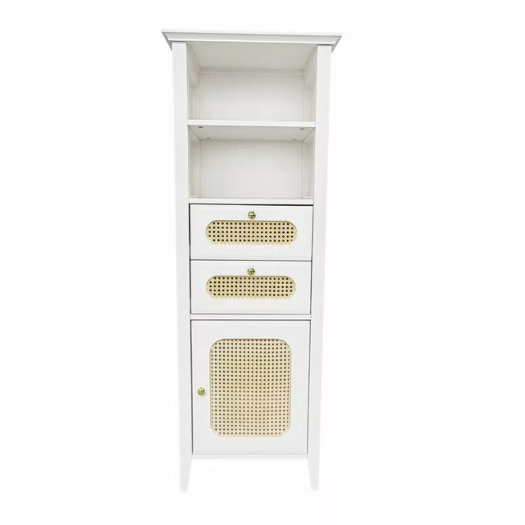 EXTSUD Hochschrank Wohnzimmervitrine mit Rattan, lackierte Oberfläche günstig online kaufen