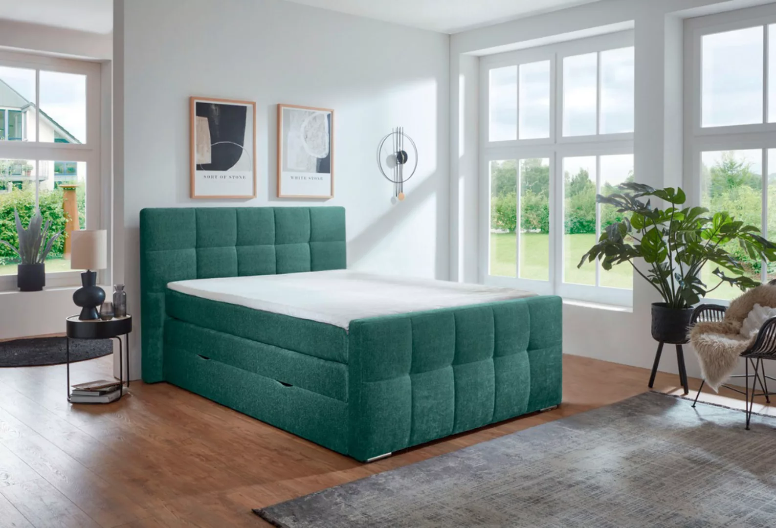 Places of Style Boxspringbett »Rosà«, H3/H3, H3/H4, H4/H4 möglich günstig online kaufen