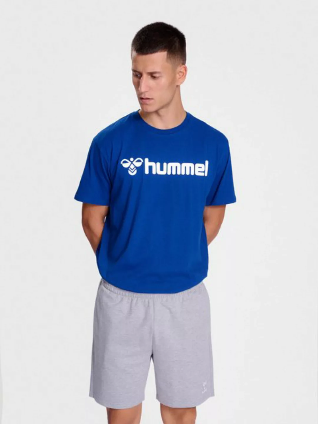 hummel T-Shirt T-Shirt Regular Fit Stretch Rundhalsausschnitt Logo 7928 in günstig online kaufen