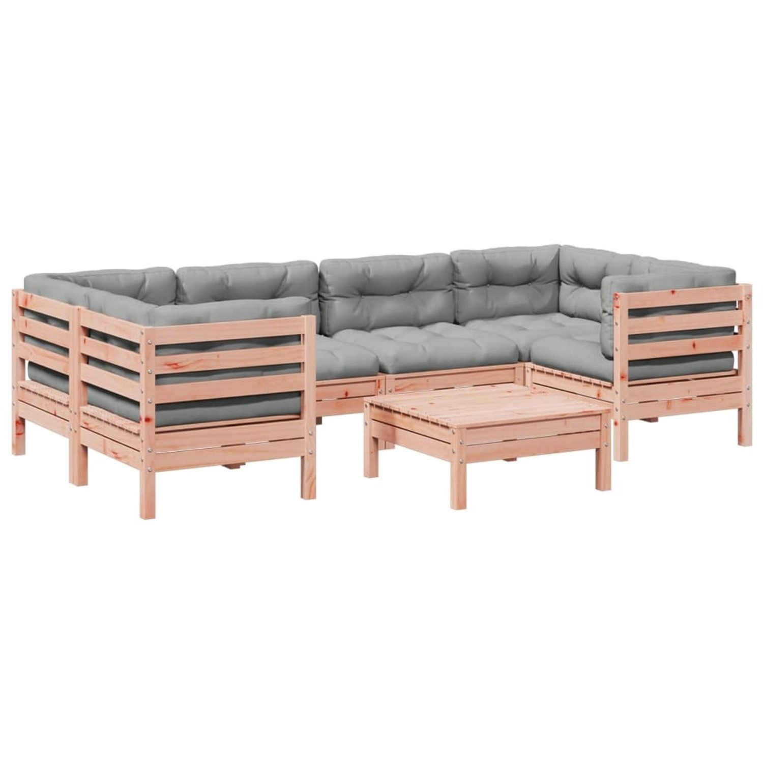 vidaXL 7-Tlg Garten-Sofagarnitur mit Kissen Massivholz Douglasie 3299317 günstig online kaufen
