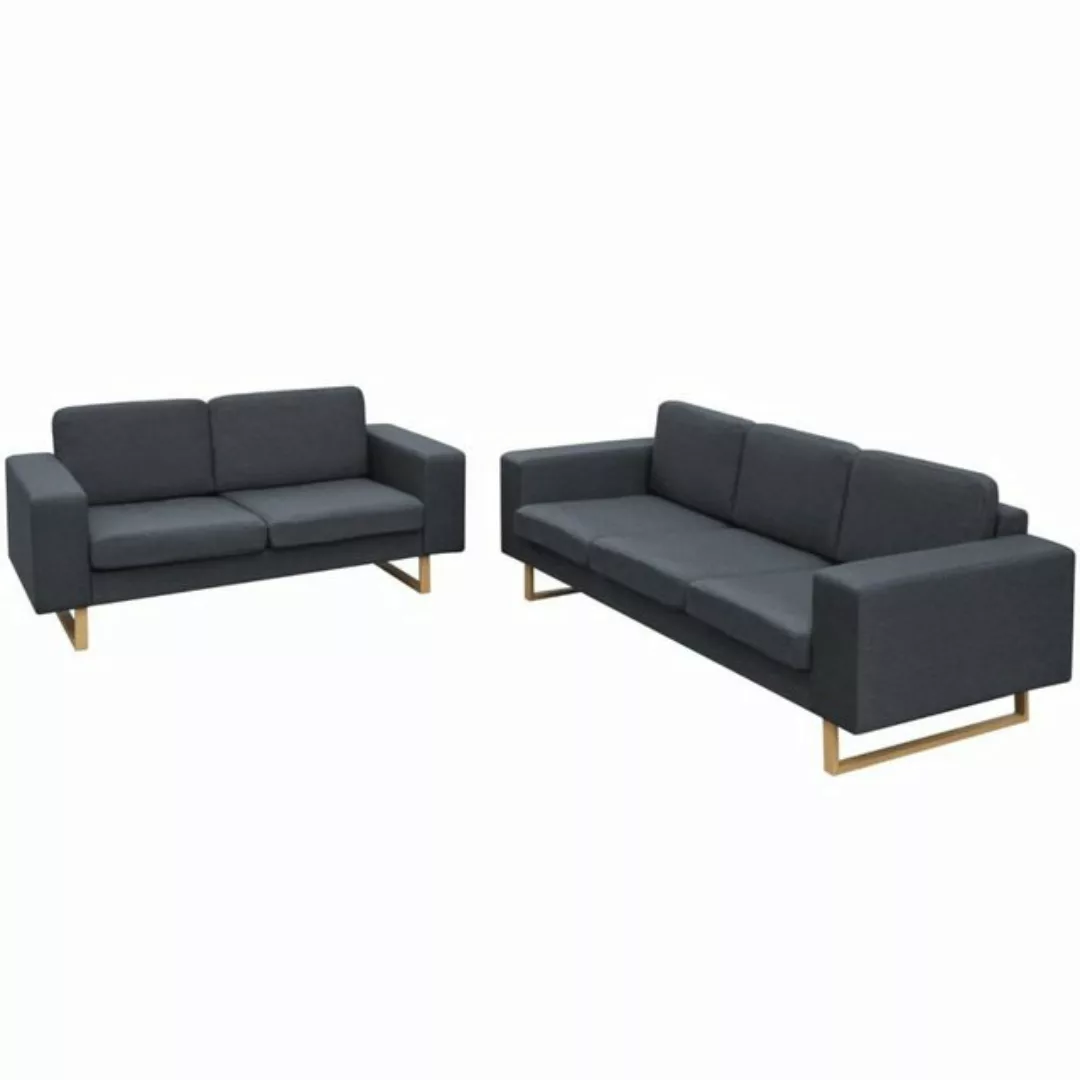 furnicato 3-Sitzer 2-Sitzer und Sofa Set Dunkelgrau günstig online kaufen
