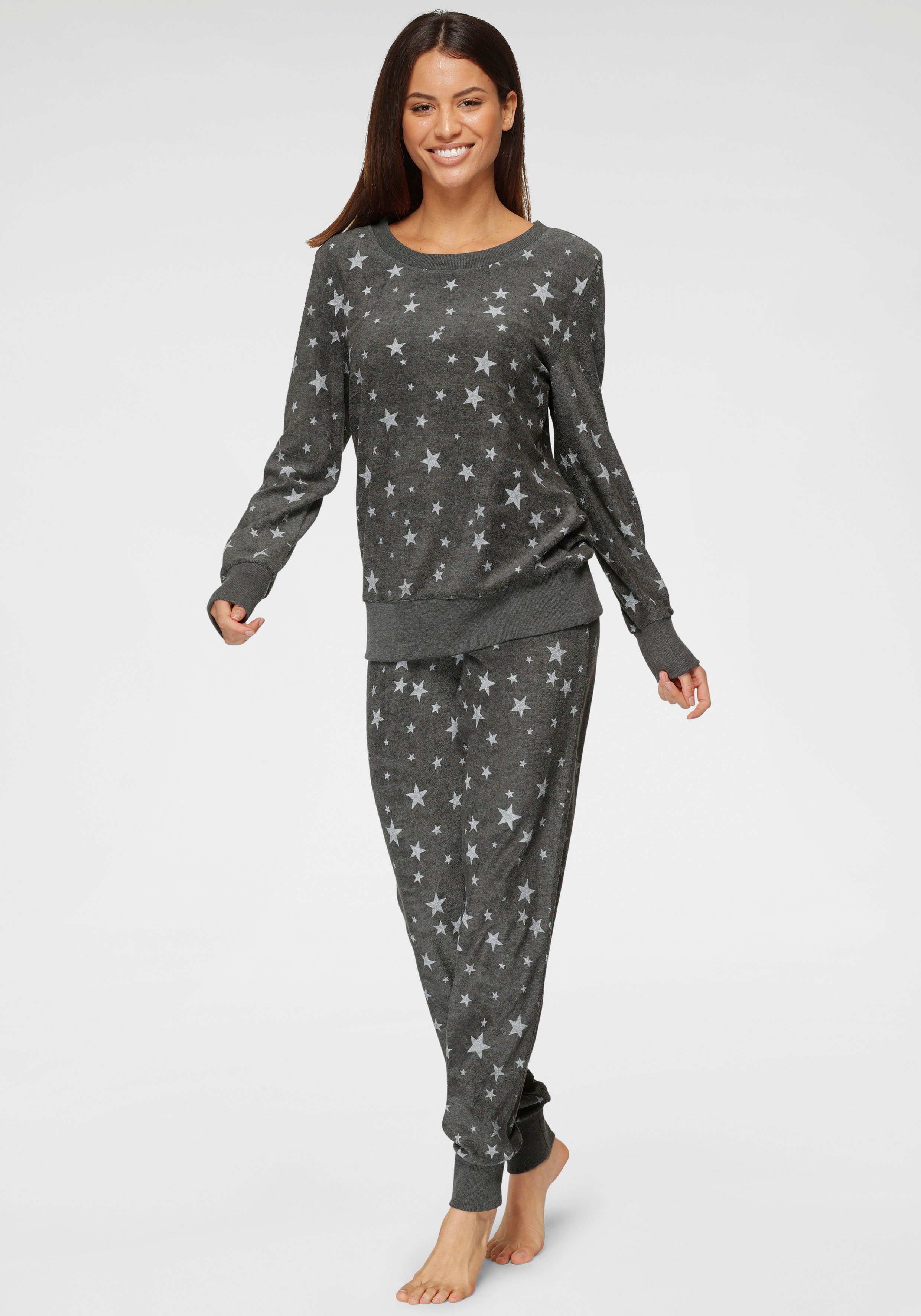 Vivance Dreams Pyjama, (2 tlg.), mit Alloverdruck günstig online kaufen