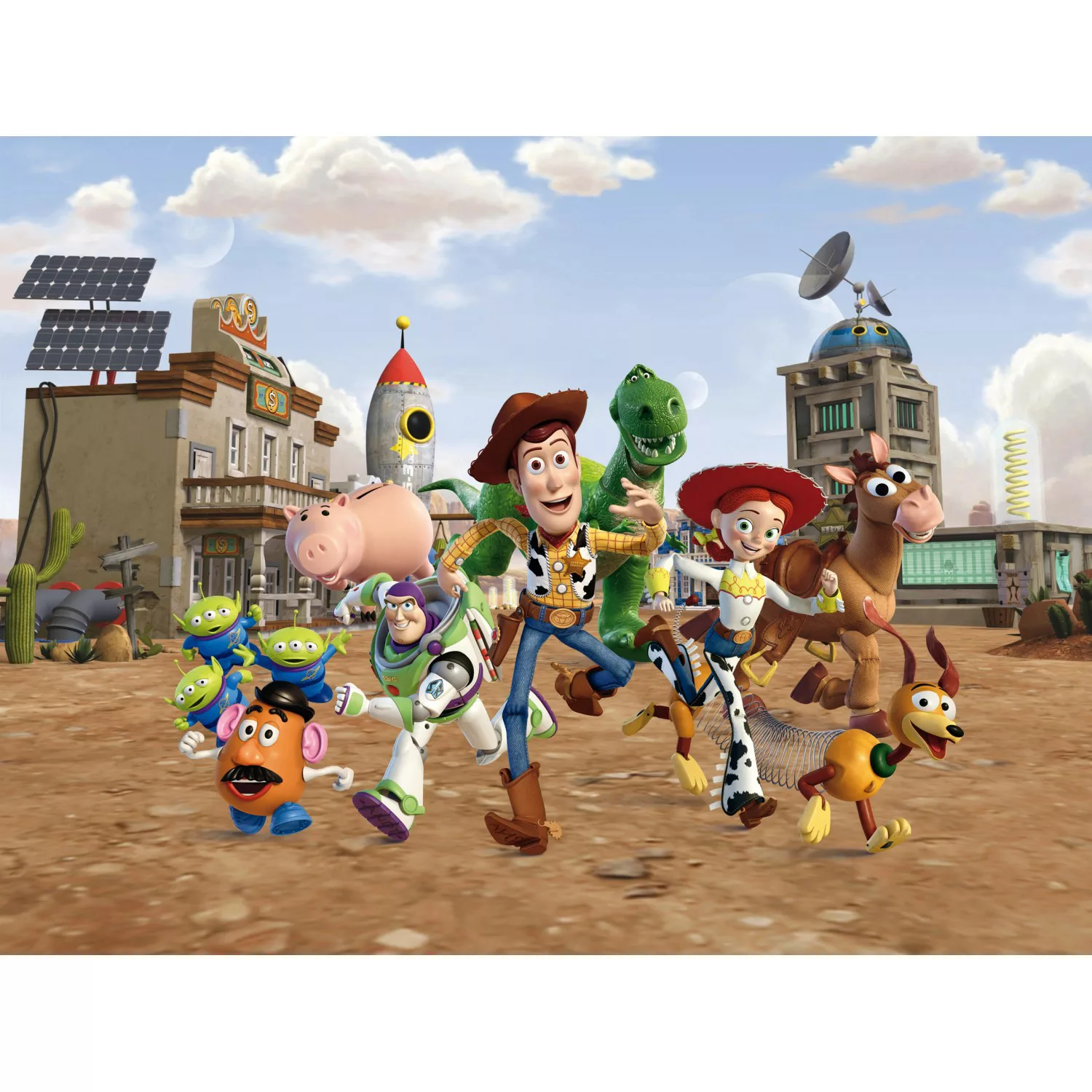 Disney Fototapete Toy Story Beige Grün und Gelb 360 x 270 cm 600581 günstig online kaufen