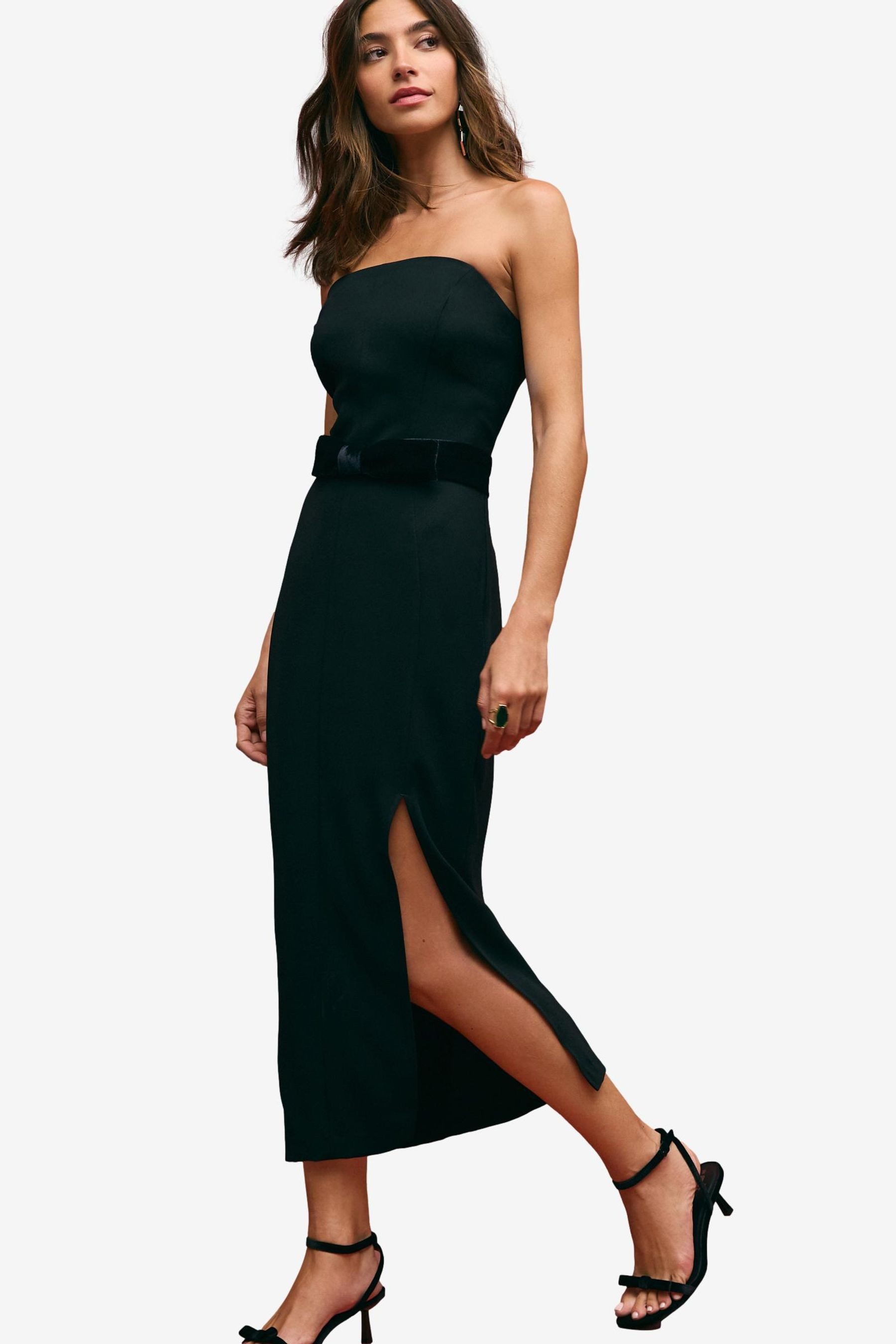 Next Bandeaukleid Trägerloses Midi-Kleid mit Schleife günstig online kaufen