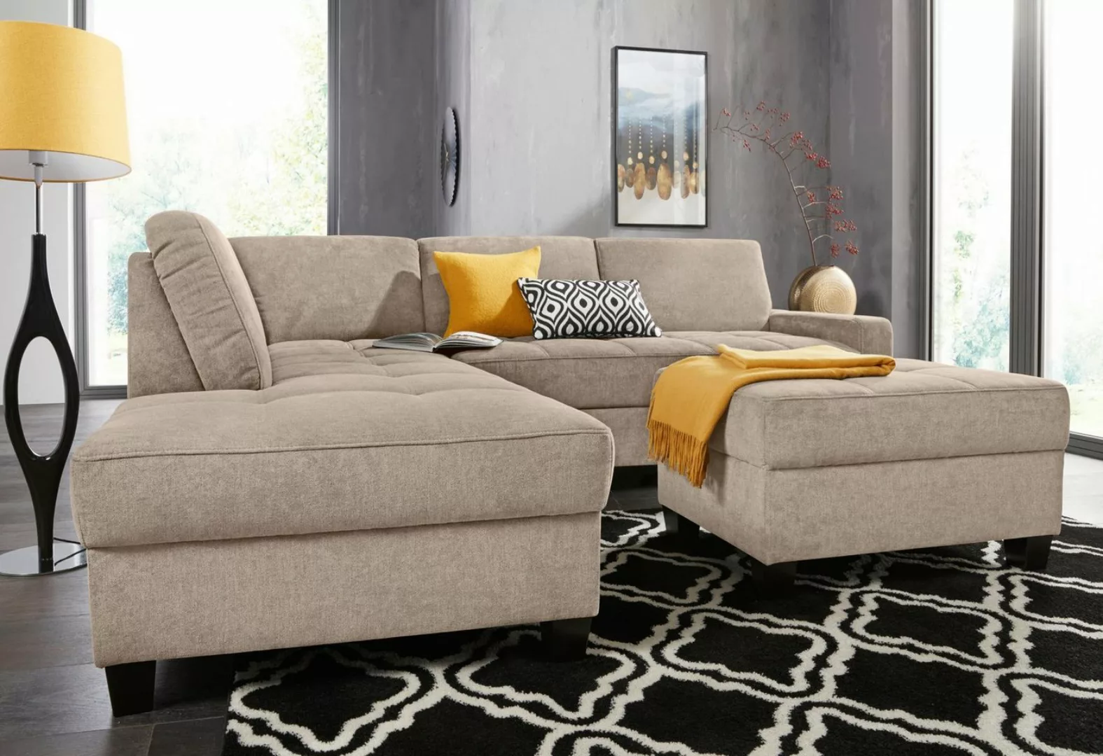 DOMO collection Ecksofa "Florentina L-Form", wahlweise mit Bettfunktion, mi günstig online kaufen