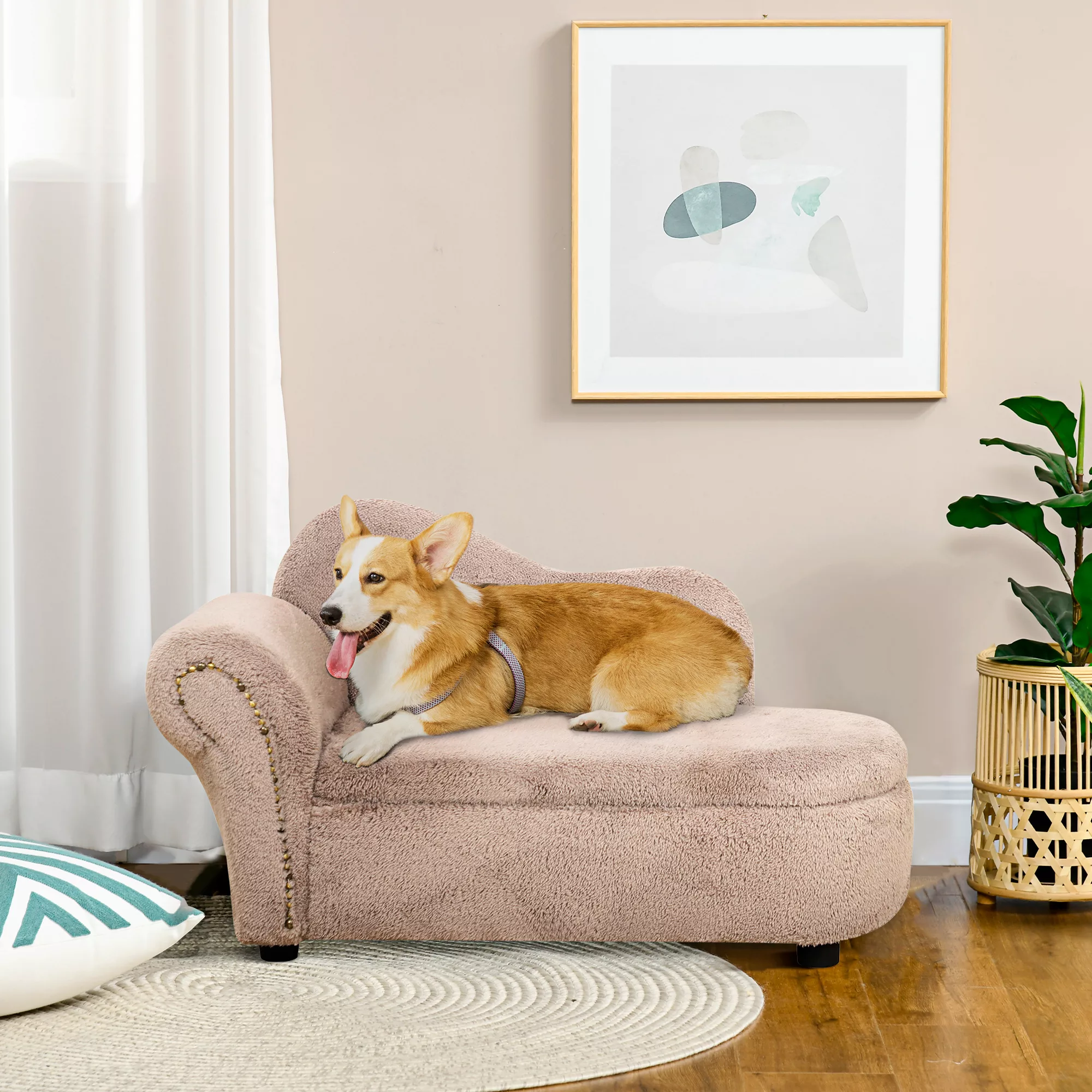 PawHut Haustiersofa  Hundebett mit verstecktem Stauraum & robustem Bezug, B günstig online kaufen