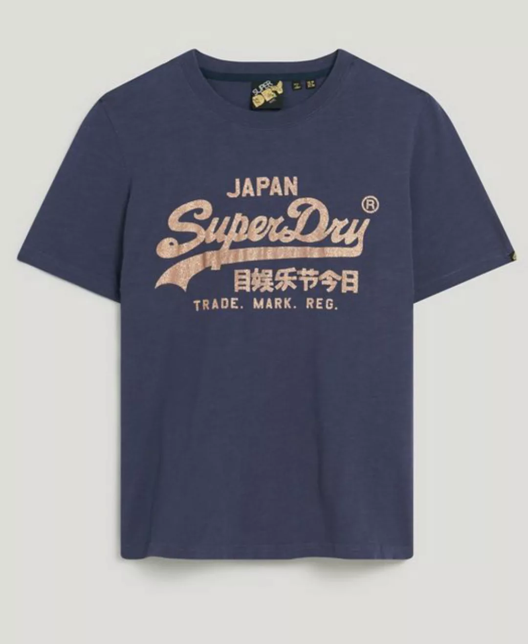 Superdry T-Shirt METALLIC VL RELAXED T SHIRT Print-Shirt mit glitzerndem Lo günstig online kaufen