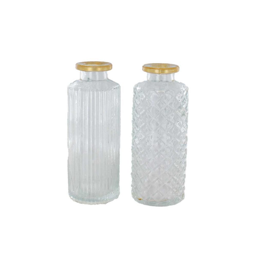 MICA Dekovase Vase Flasche klar/gold - günstig online kaufen
