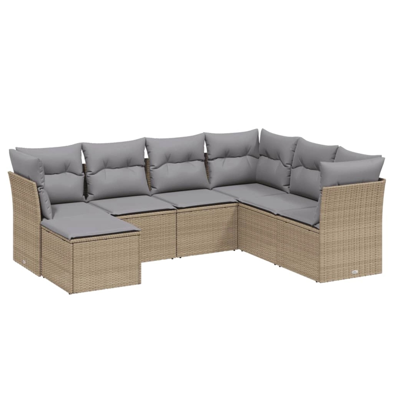 vidaXL 7-tlg Garten-Sofagarnitur mit Kissen Beige Poly Rattan Modell 215 günstig online kaufen