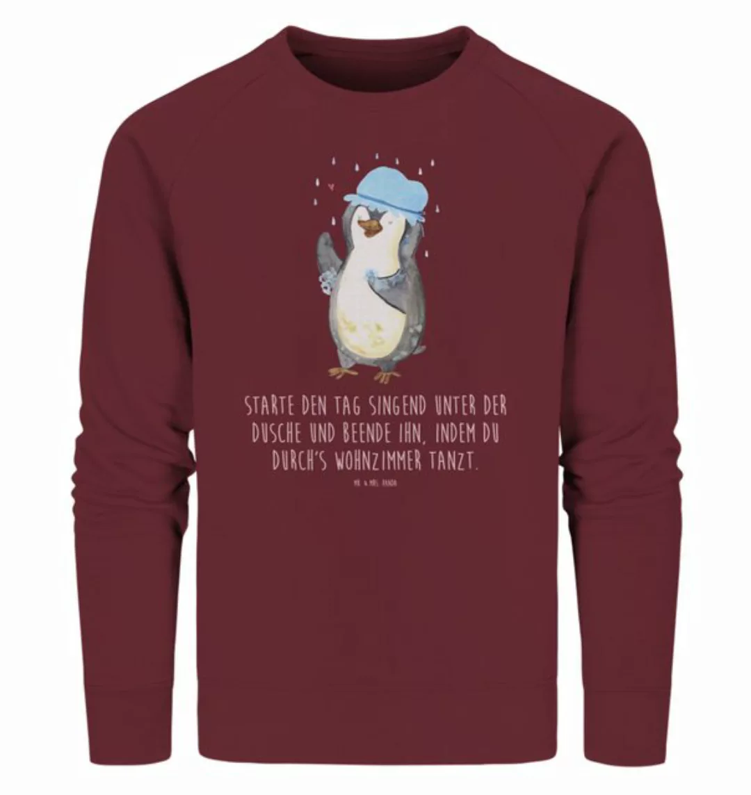 Mr. & Mrs. Panda Longpullover Größe S Pinguin Duschen - Burgundy - Geschenk günstig online kaufen