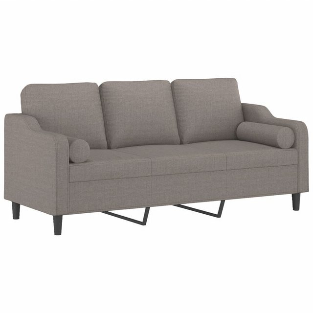 vidaXL Sofa 3-Sitzer-Sofa mit Zierkissen Taupe 180 cm Stoff günstig online kaufen