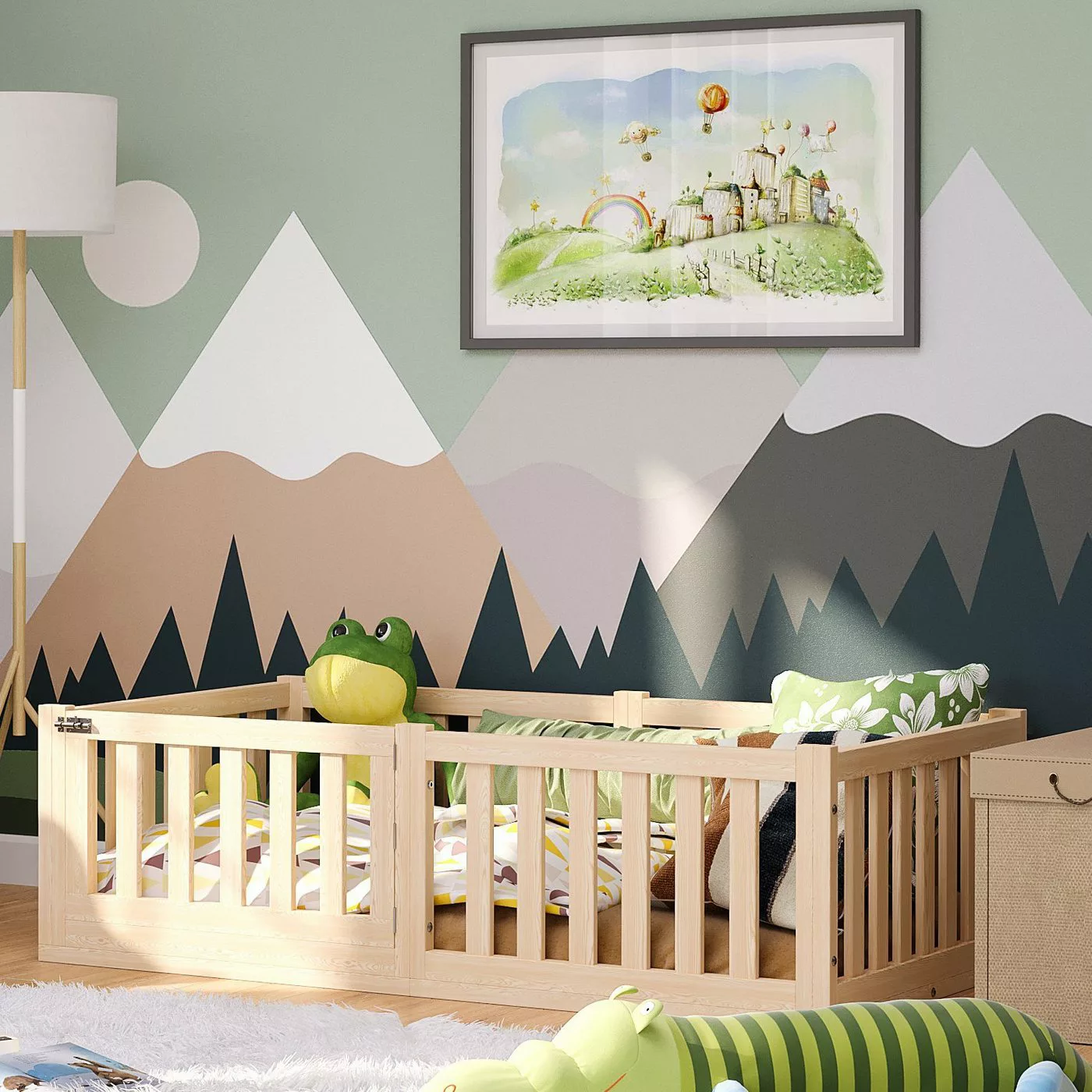 Bellabino Kinderbett Tapi (70x140, natur, inkl. Lattenrost und Rausfallschu günstig online kaufen