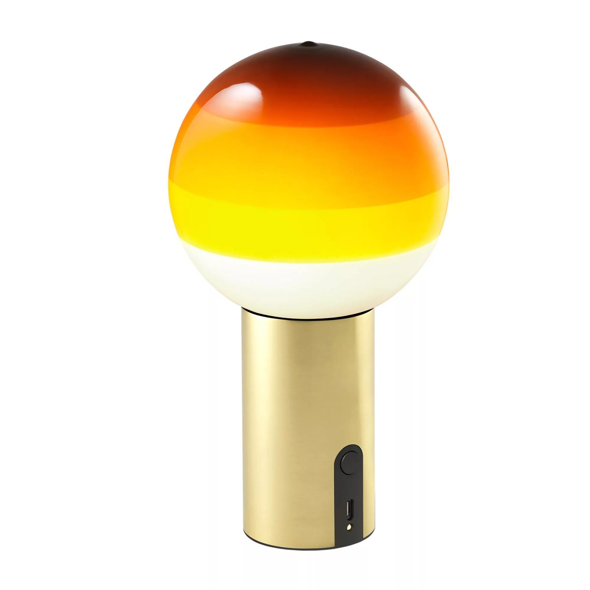 Marset - Dipping Light LED Tischleuchte mit Akku - bernstein/gebürstetes Me günstig online kaufen